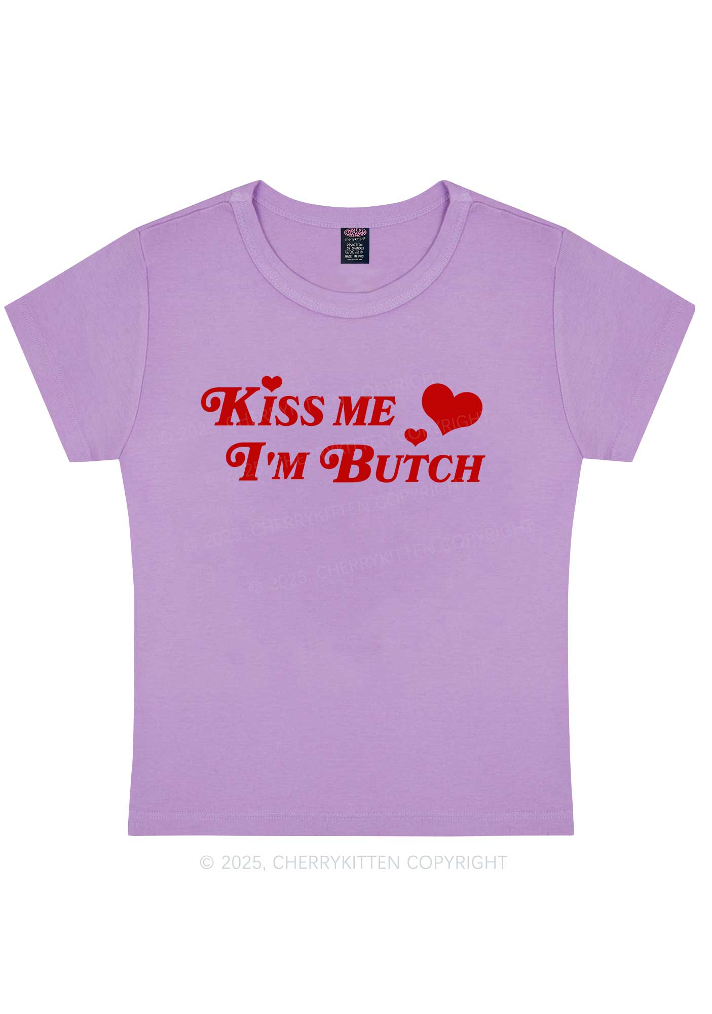Kiss Me Im Butch Y2K Baby Tee Cherrykitten - Image 8