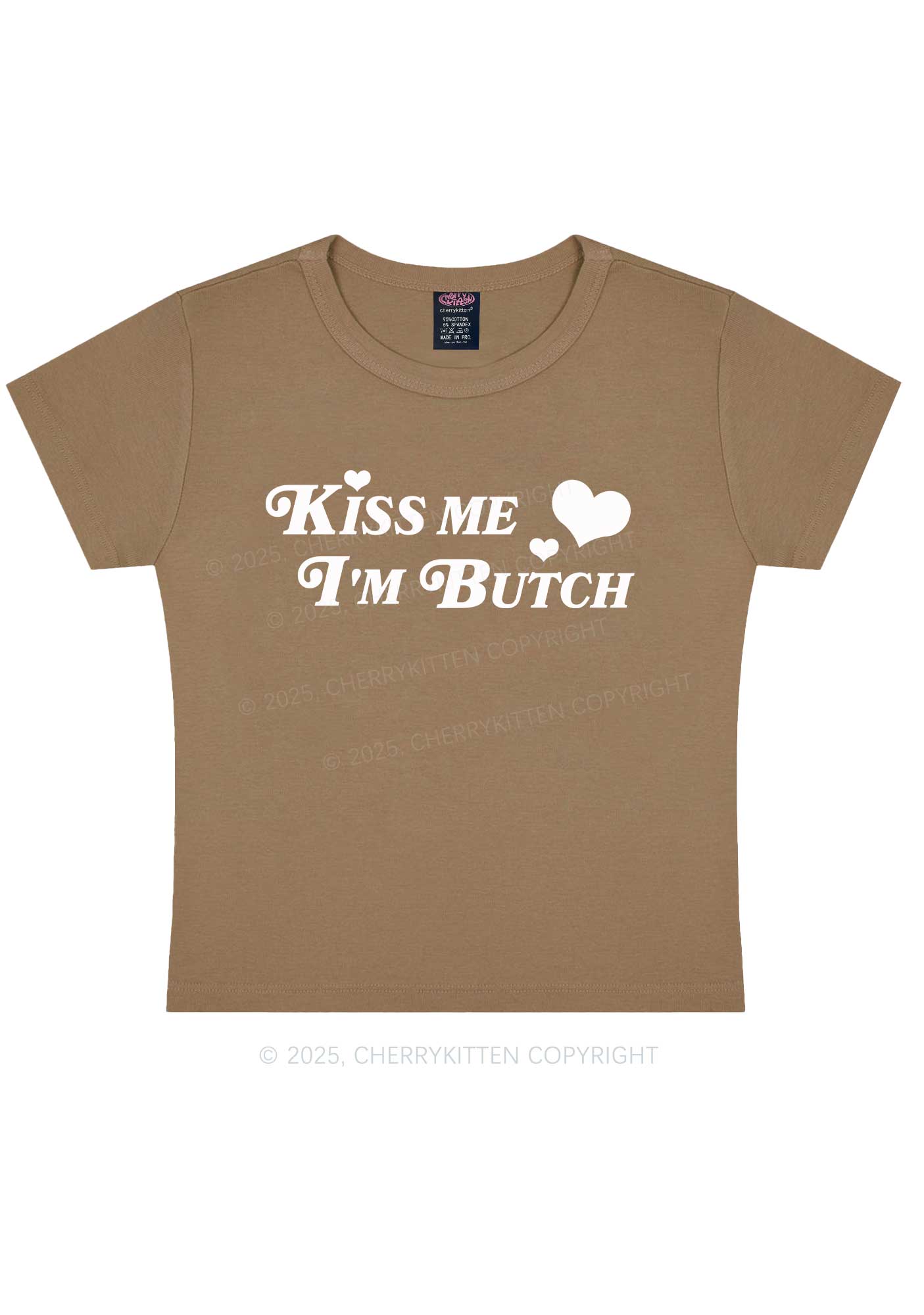 Kiss Me Im Butch Y2K Baby Tee Cherrykitten - Image 9