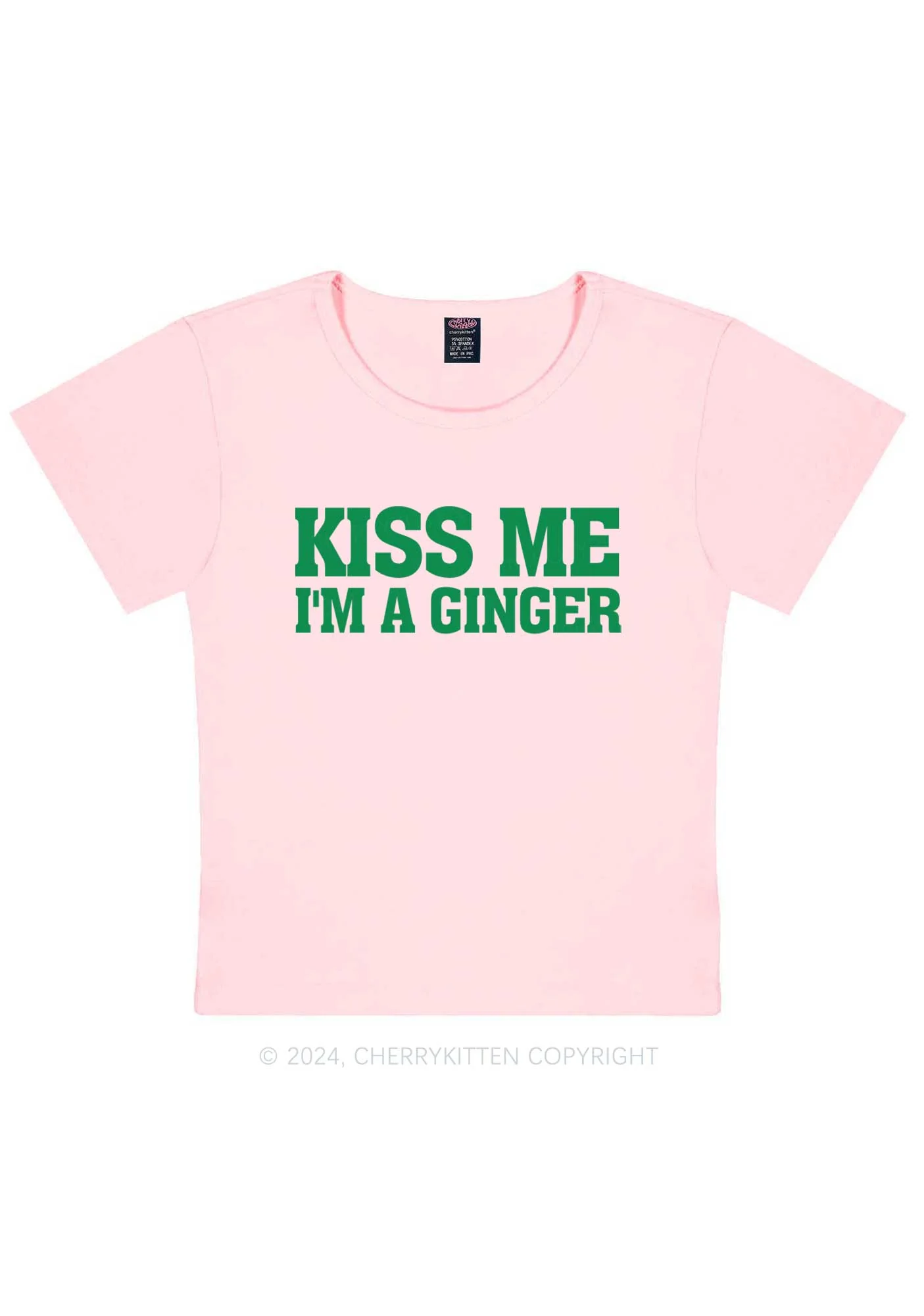 Kiss Me Im Ginger St Patricks Y2K Baby Tee Cherrykitten - Image 10