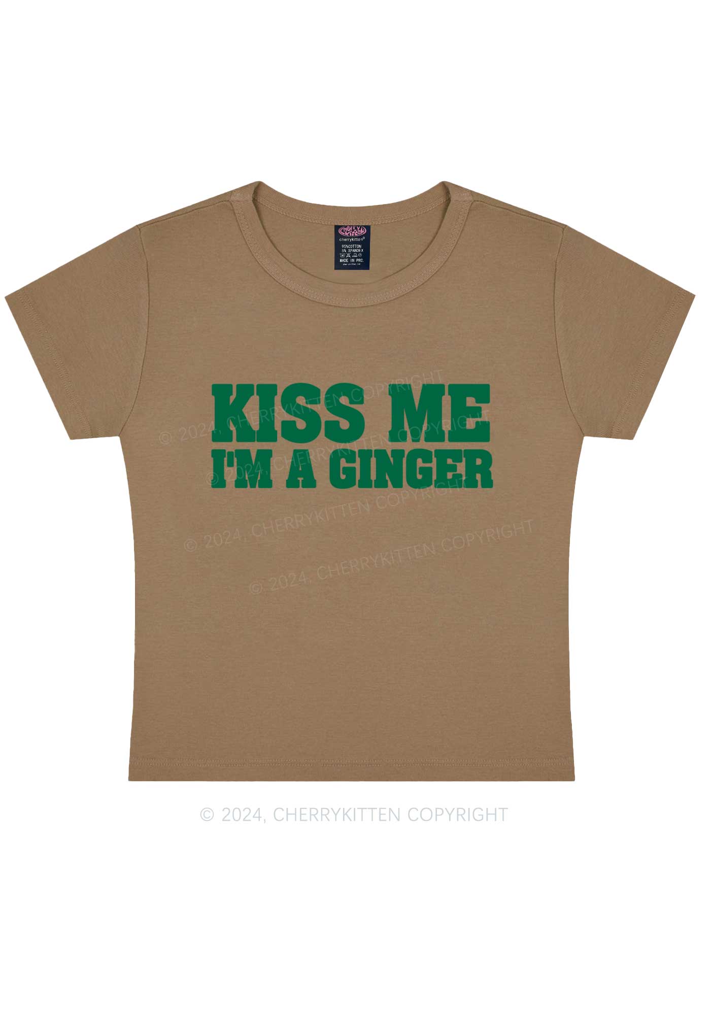 Kiss Me Im Ginger St Patricks Y2K Baby Tee Cherrykitten - Image 12