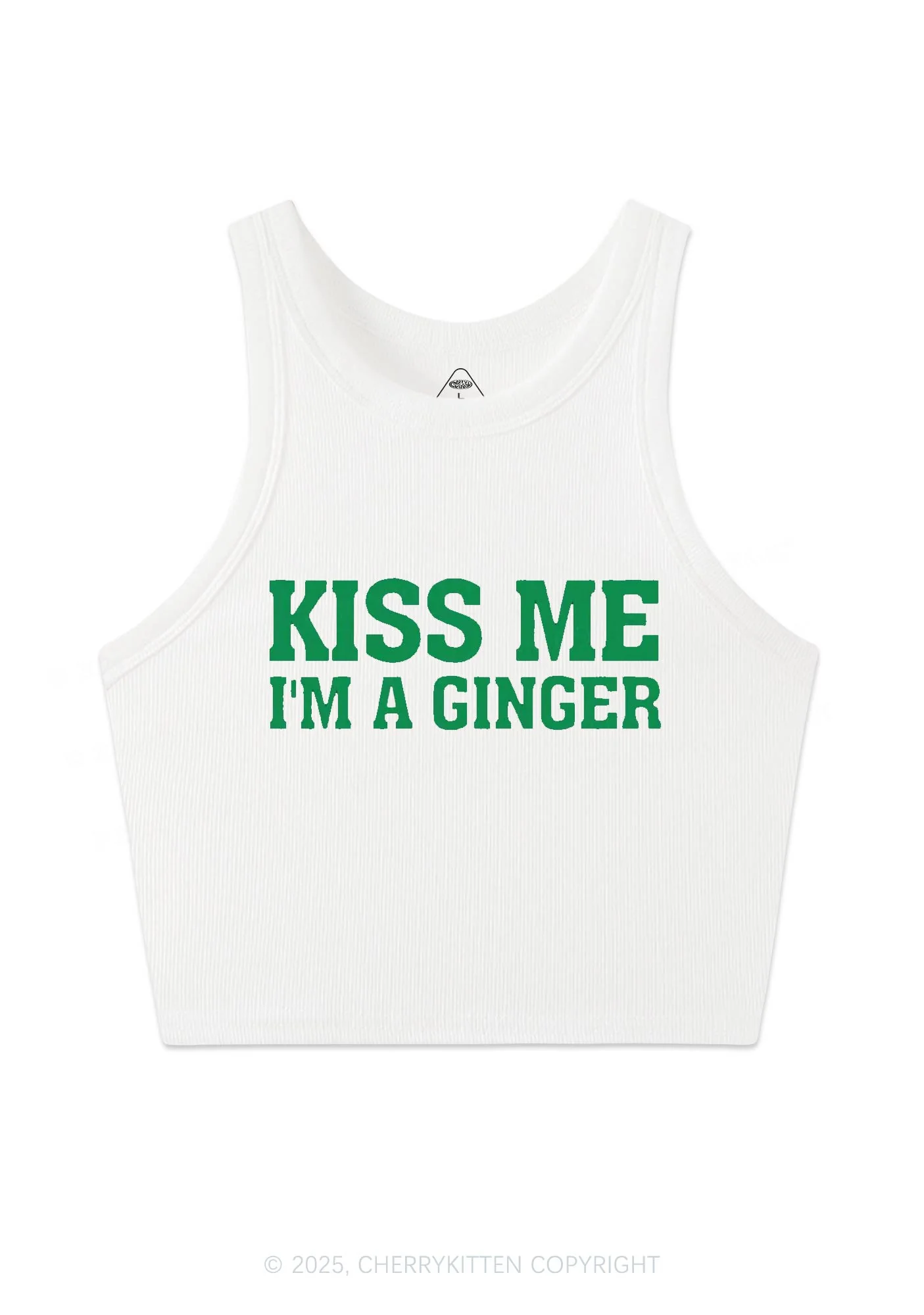 Kiss Me Im Ginger St Patricks Y2K Crop Tank Top Cherrykitten - Image 4