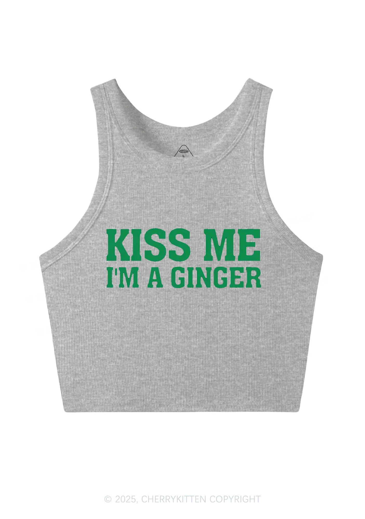 Kiss Me Im Ginger St Patricks Y2K Crop Tank Top Cherrykitten - Image 5