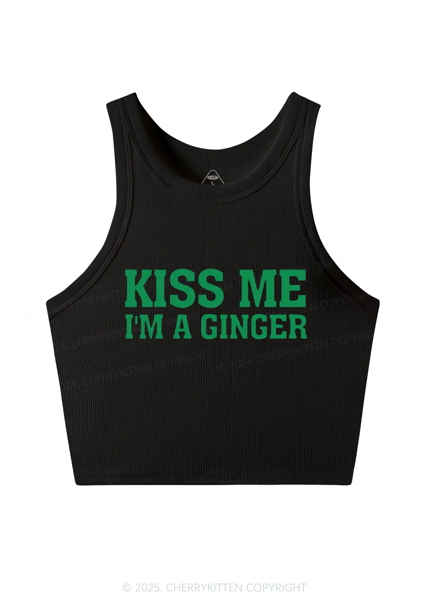 Kiss Me Im Ginger St Patricks Y2K Crop Tank Top Cherrykitten - Image 6