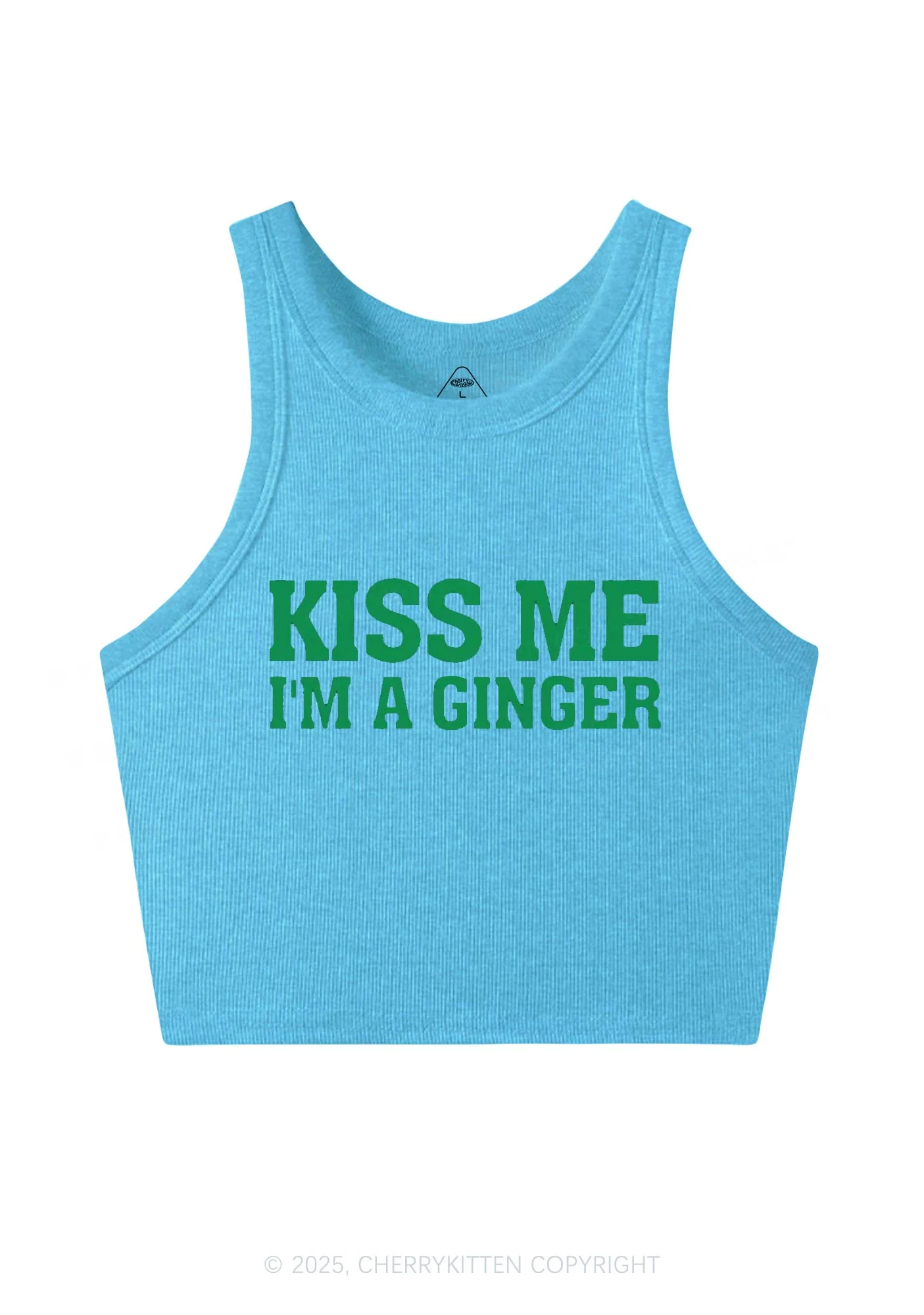 Kiss Me Im Ginger St Patricks Y2K Crop Tank Top Cherrykitten - Image 7