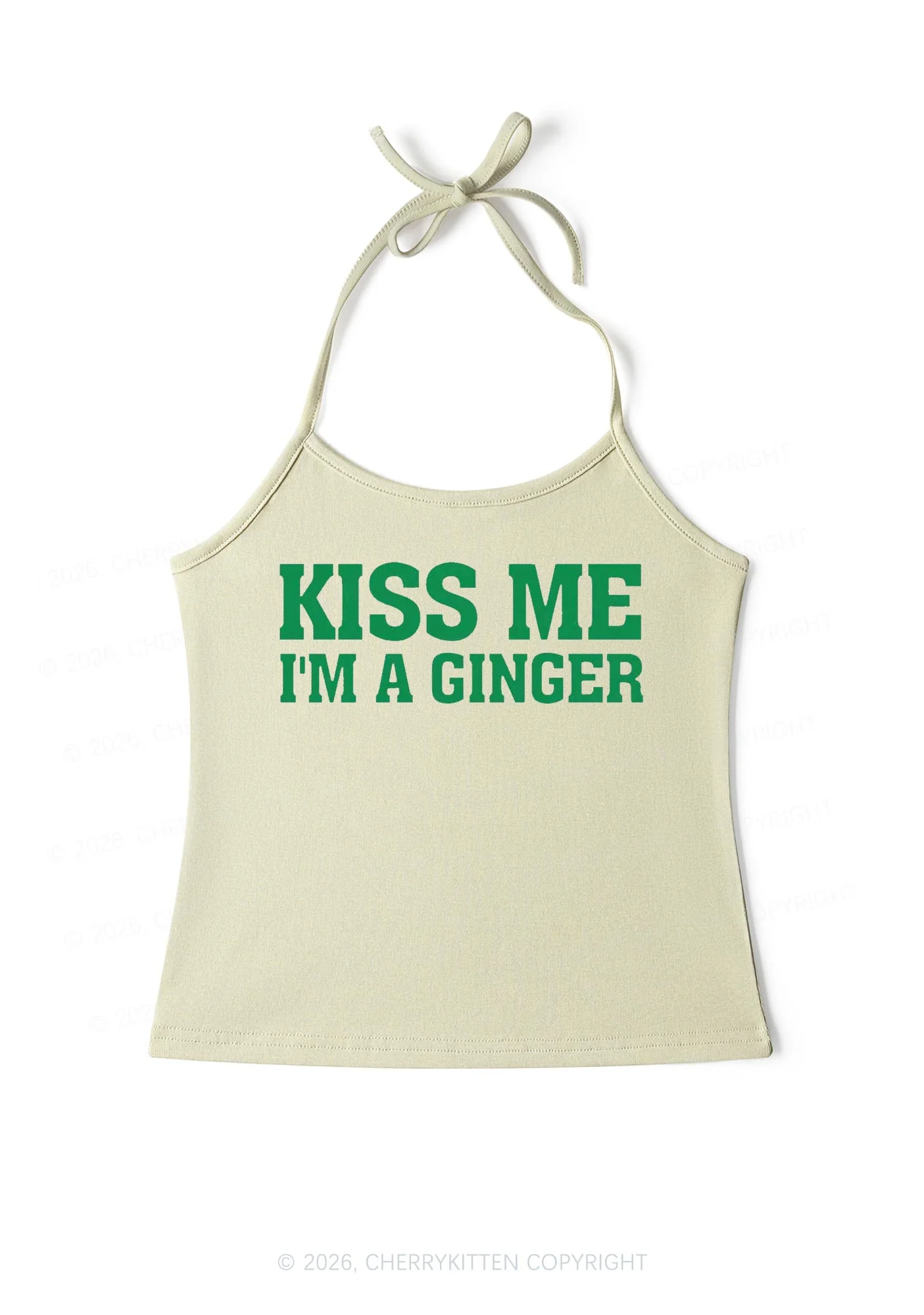 Kiss Me Im Ginger St Patricks Y2K Halter Neck Cami Cherrykitten - Image 7