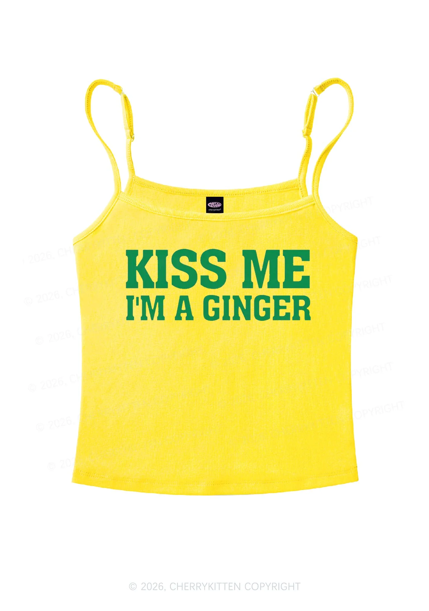 Kiss Me Im Ginger St Patricks Y2K Spaghetti Strap Cami Cherrykitten - Image 4