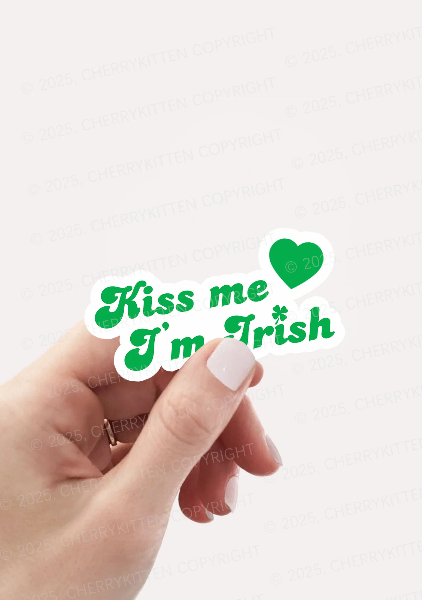 Kiss Me I'm Irish St Patricks 1Pc Y2K Sticker Cherrykitten - Image 2