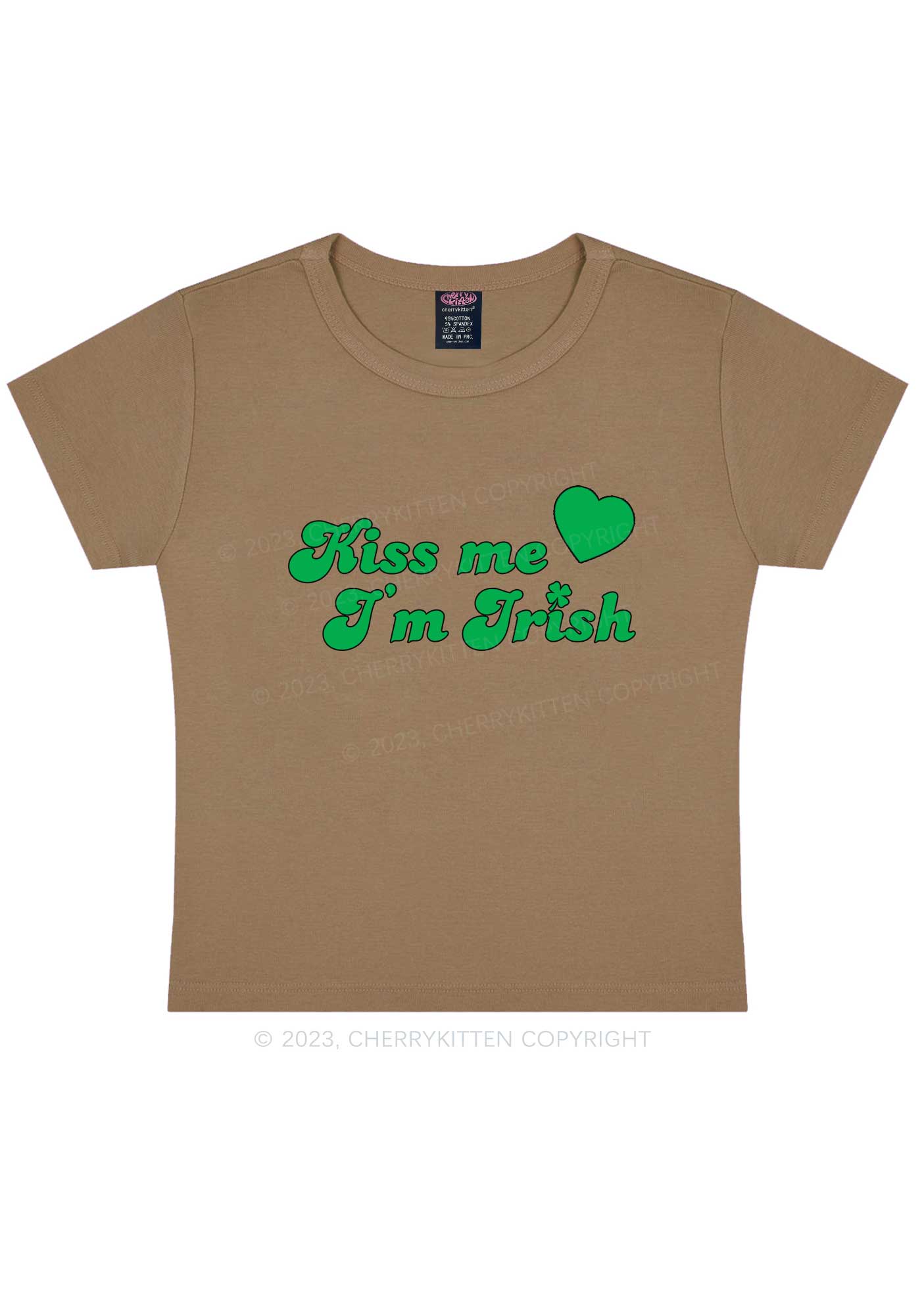 Kiss Me I'm Irish St Patricks Y2K Baby Tee Cherrykitten - Image 7