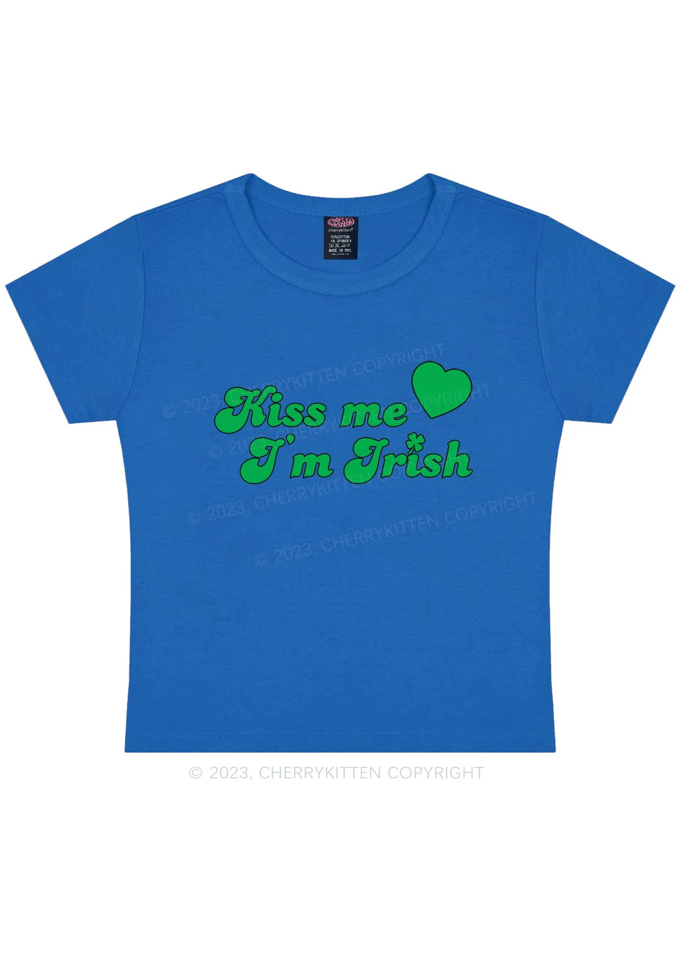 Kiss Me I'm Irish St Patricks Y2K Baby Tee Cherrykitten - Image 8