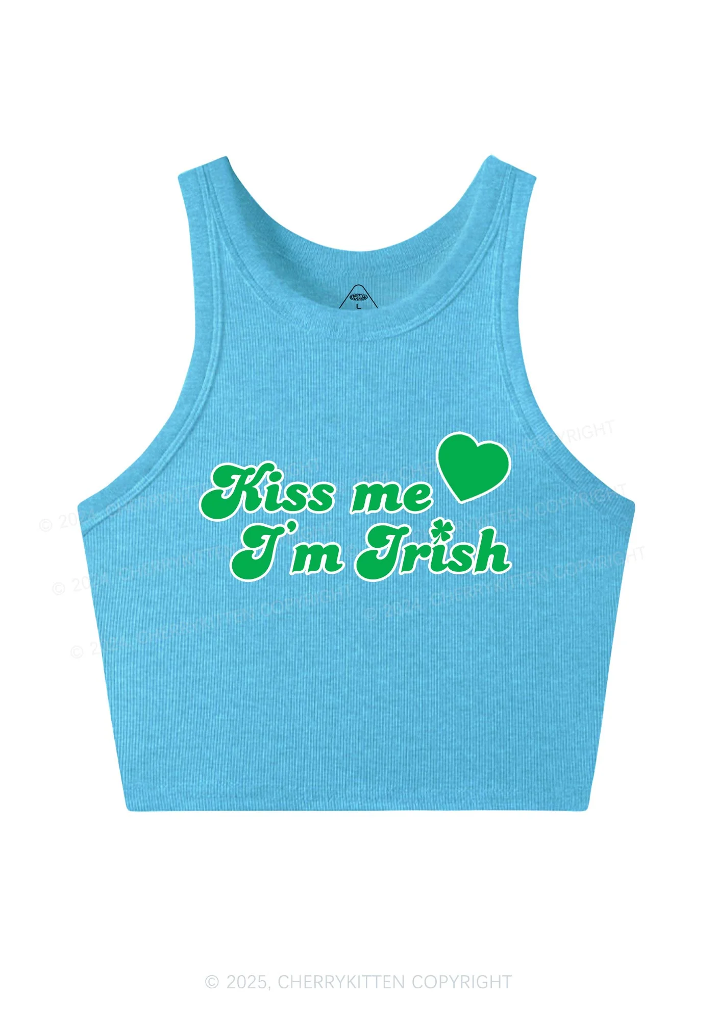 Kiss Me I'm Irish St Patricks Y2K Crop Tank Top Cherrykitten - Image 7