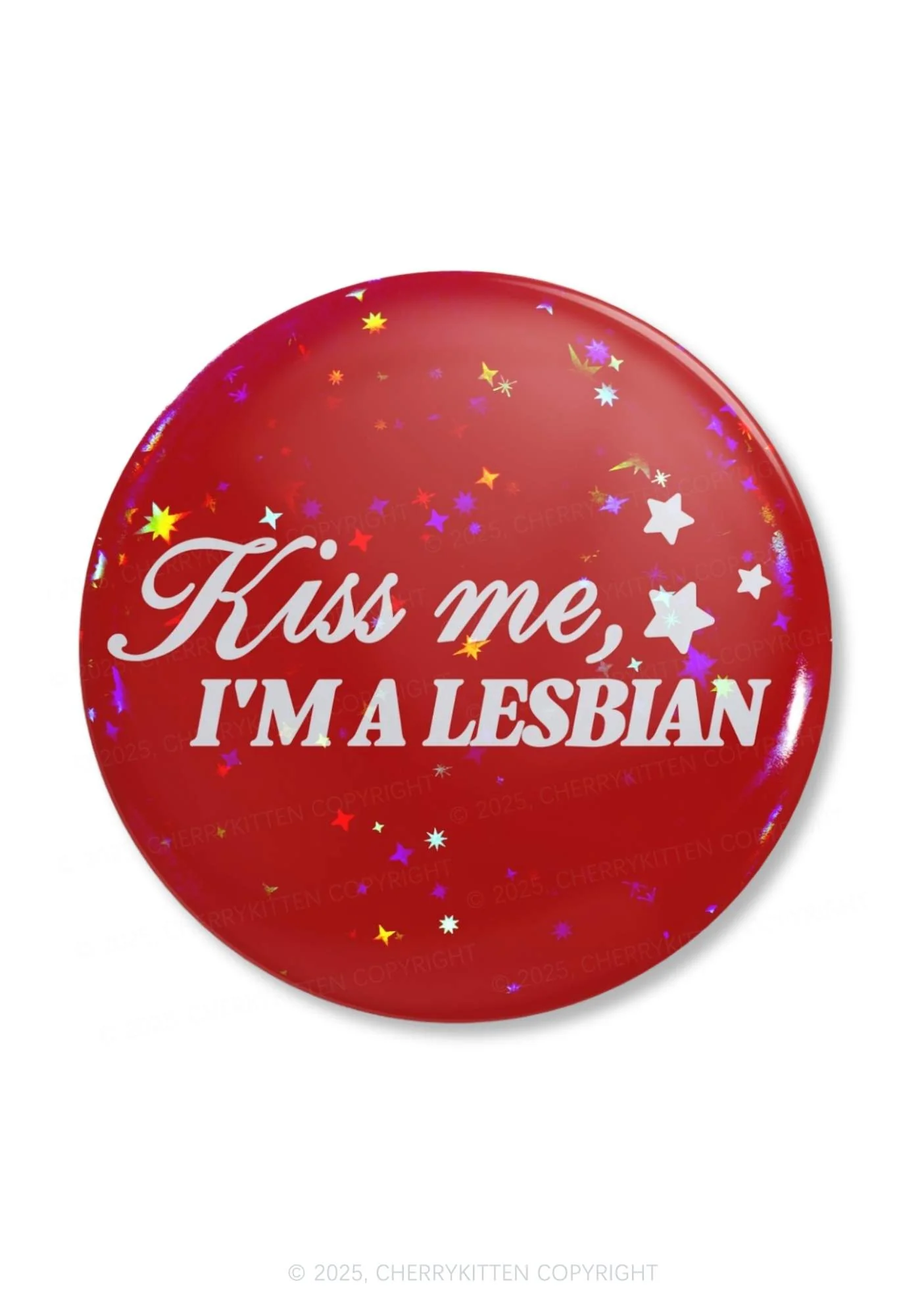 Kiss Me Im Lesbian Pride 1Pc Y2K Pin Badge Cherrykitten - Image 3