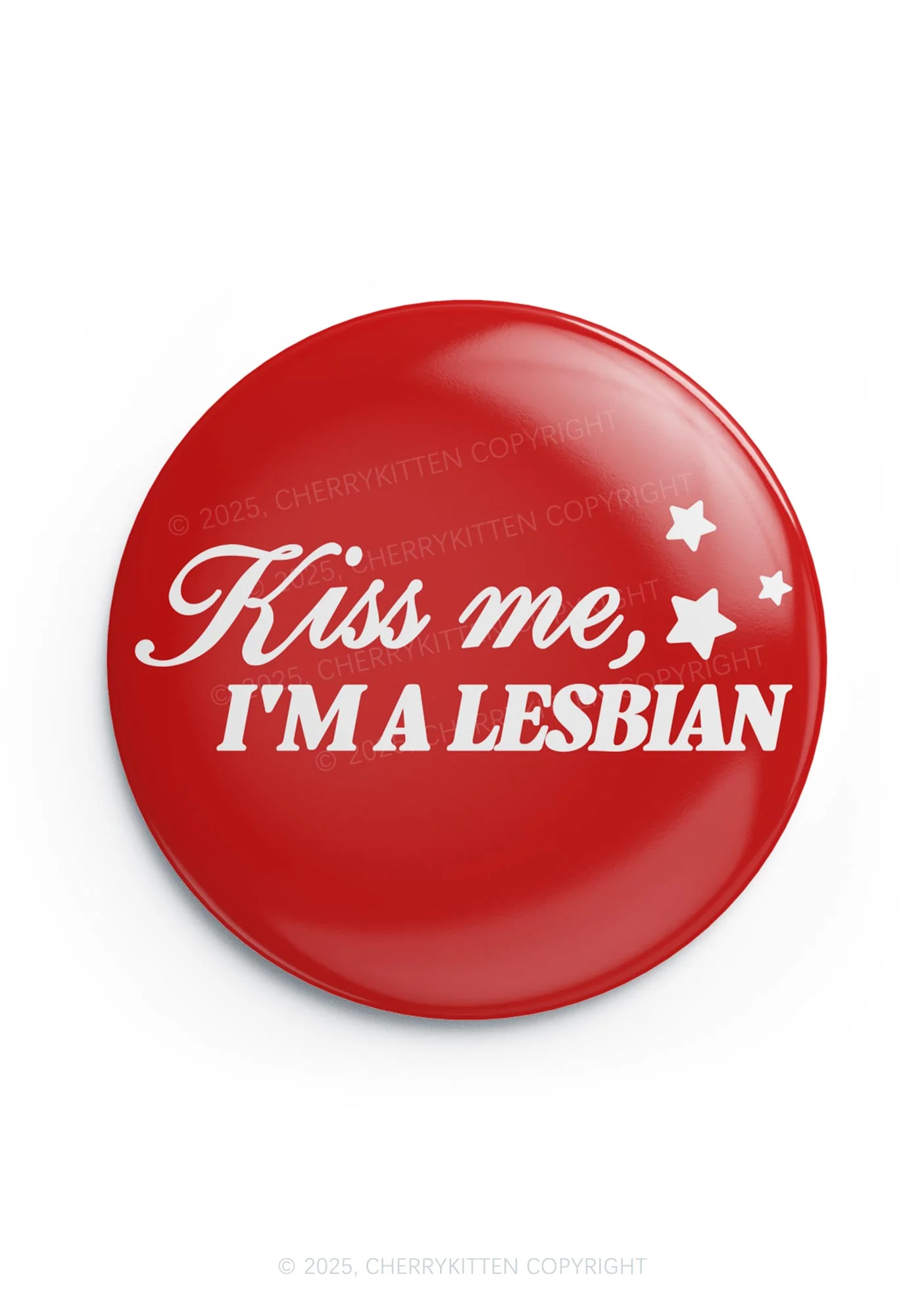 Kiss Me Im Lesbian Pride 1Pc Y2K Pin Badge Cherrykitten - Image 4