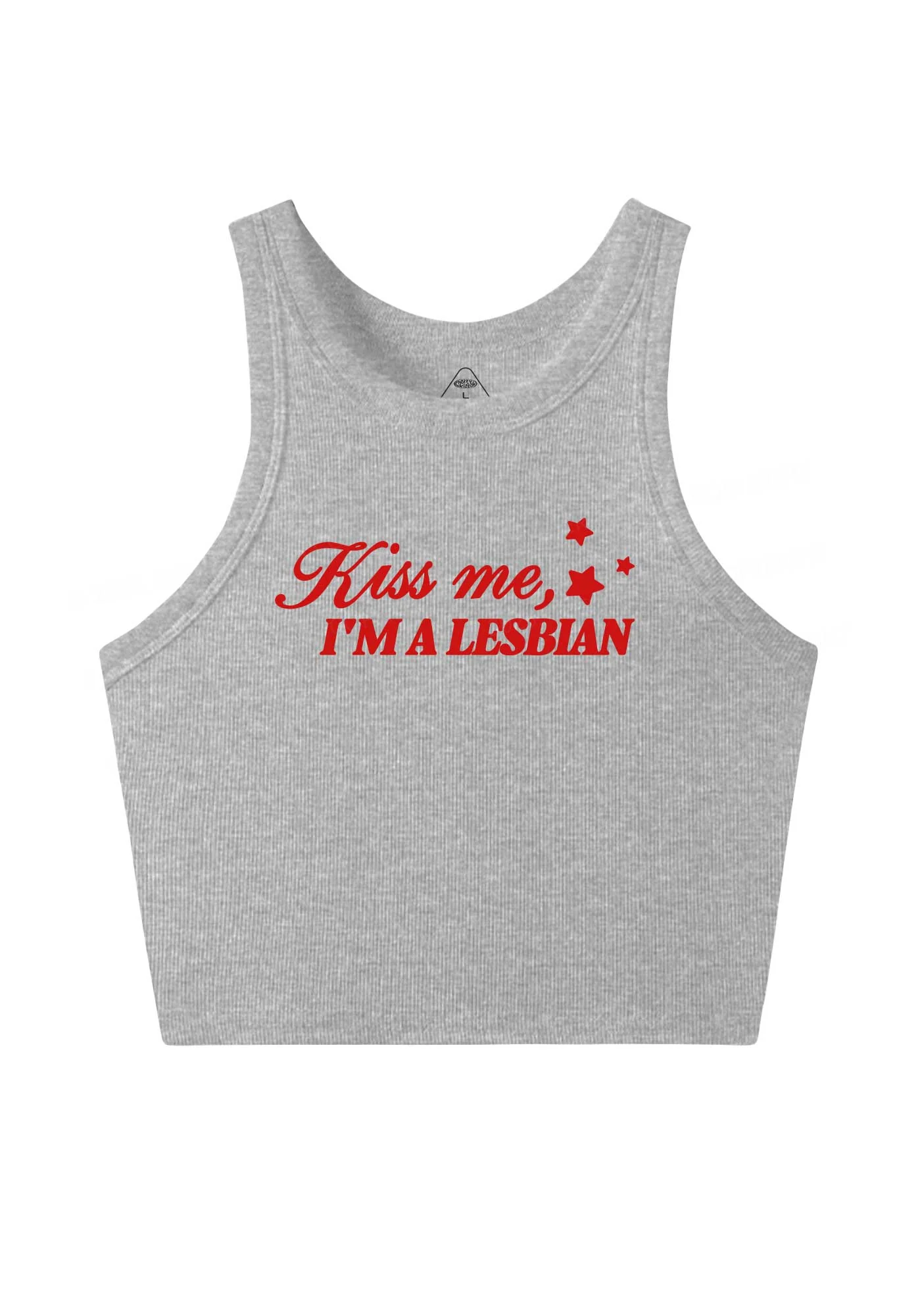 Kiss Me Im Lesbian Pride Y2K Crop Tank Top Cherrykitten - Image 4