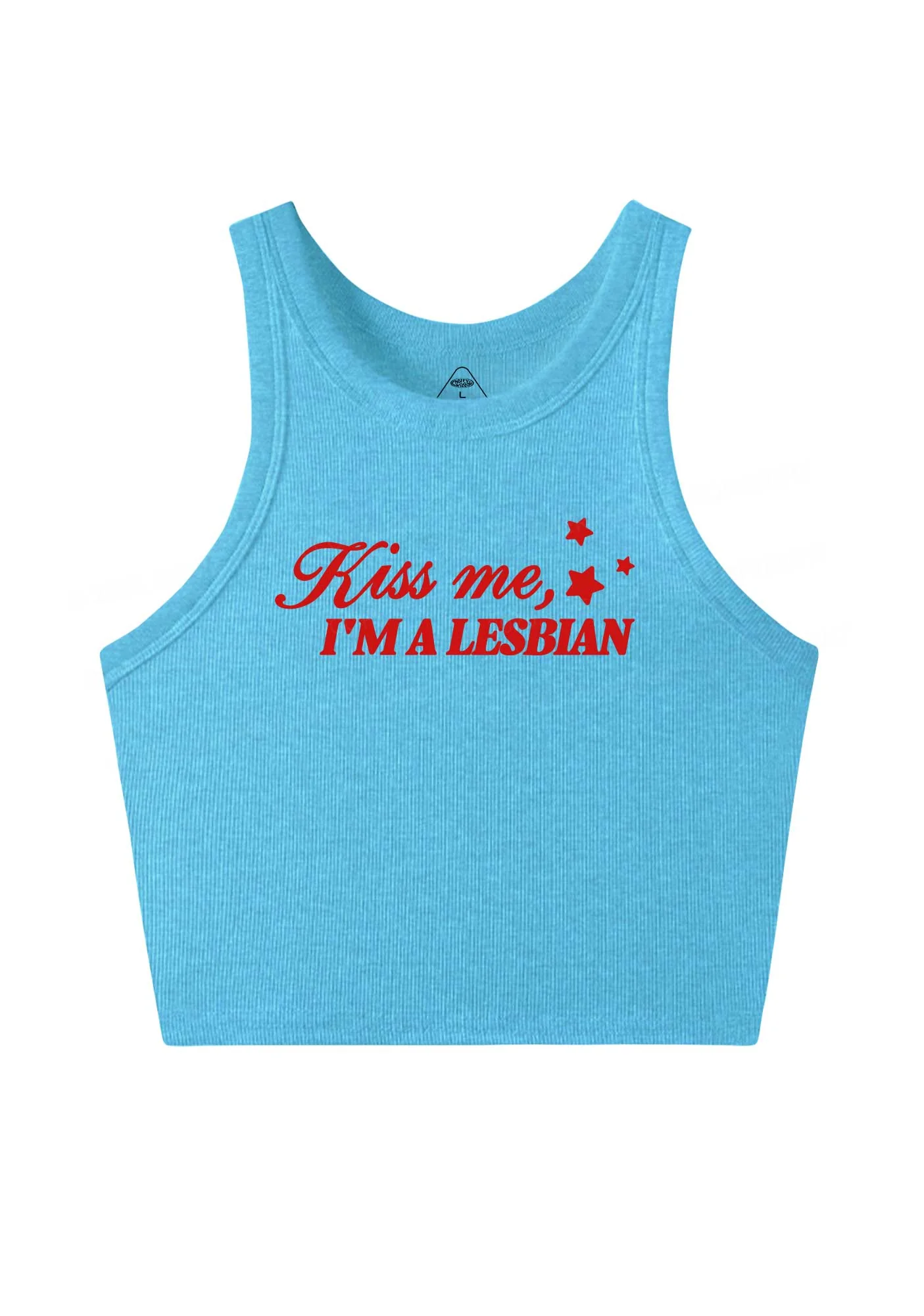 Kiss Me Im Lesbian Pride Y2K Crop Tank Top Cherrykitten - Image 5