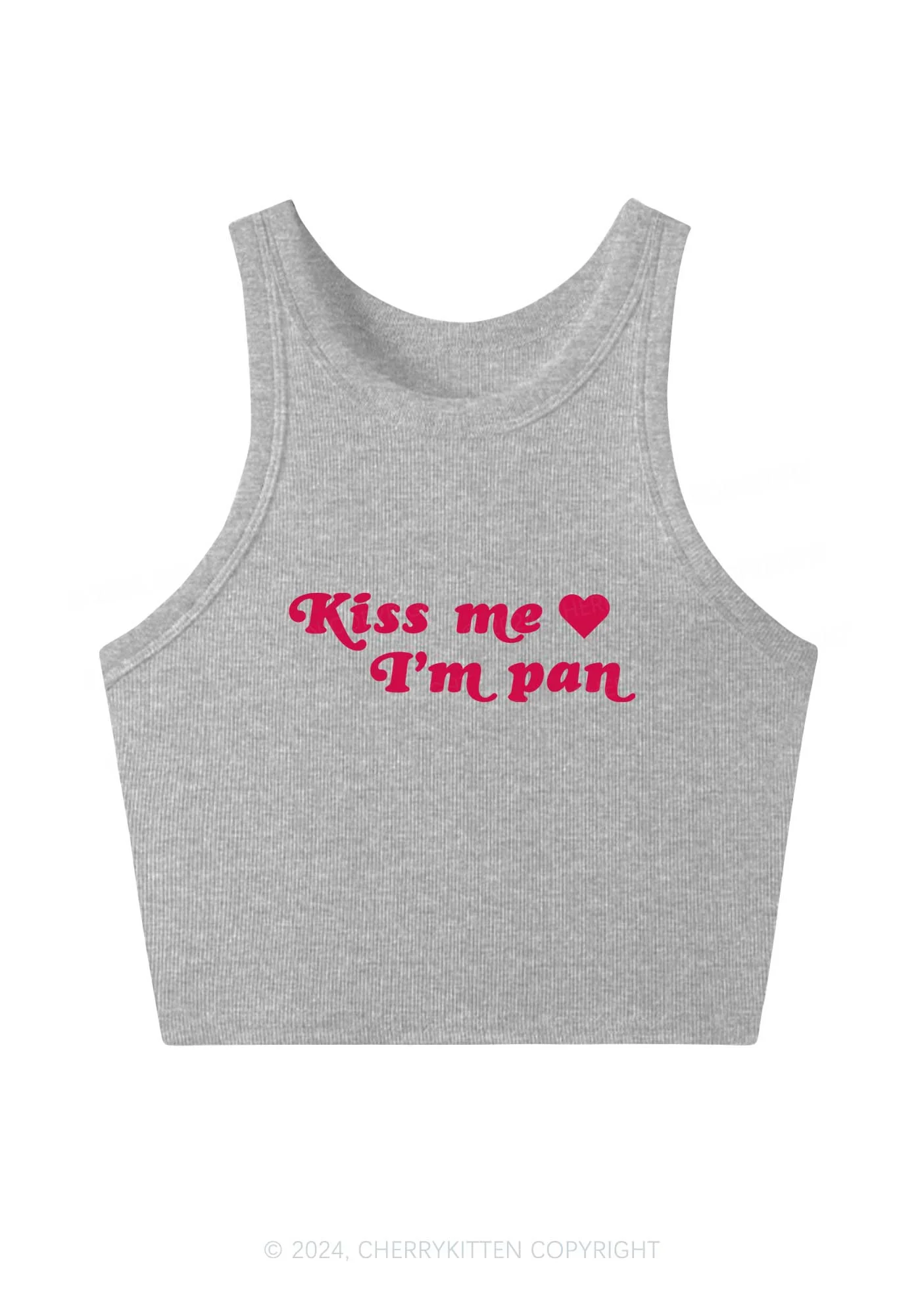 Kiss Me Im Pan Y2K Crop Tank Top Cherrykitten - Image 3