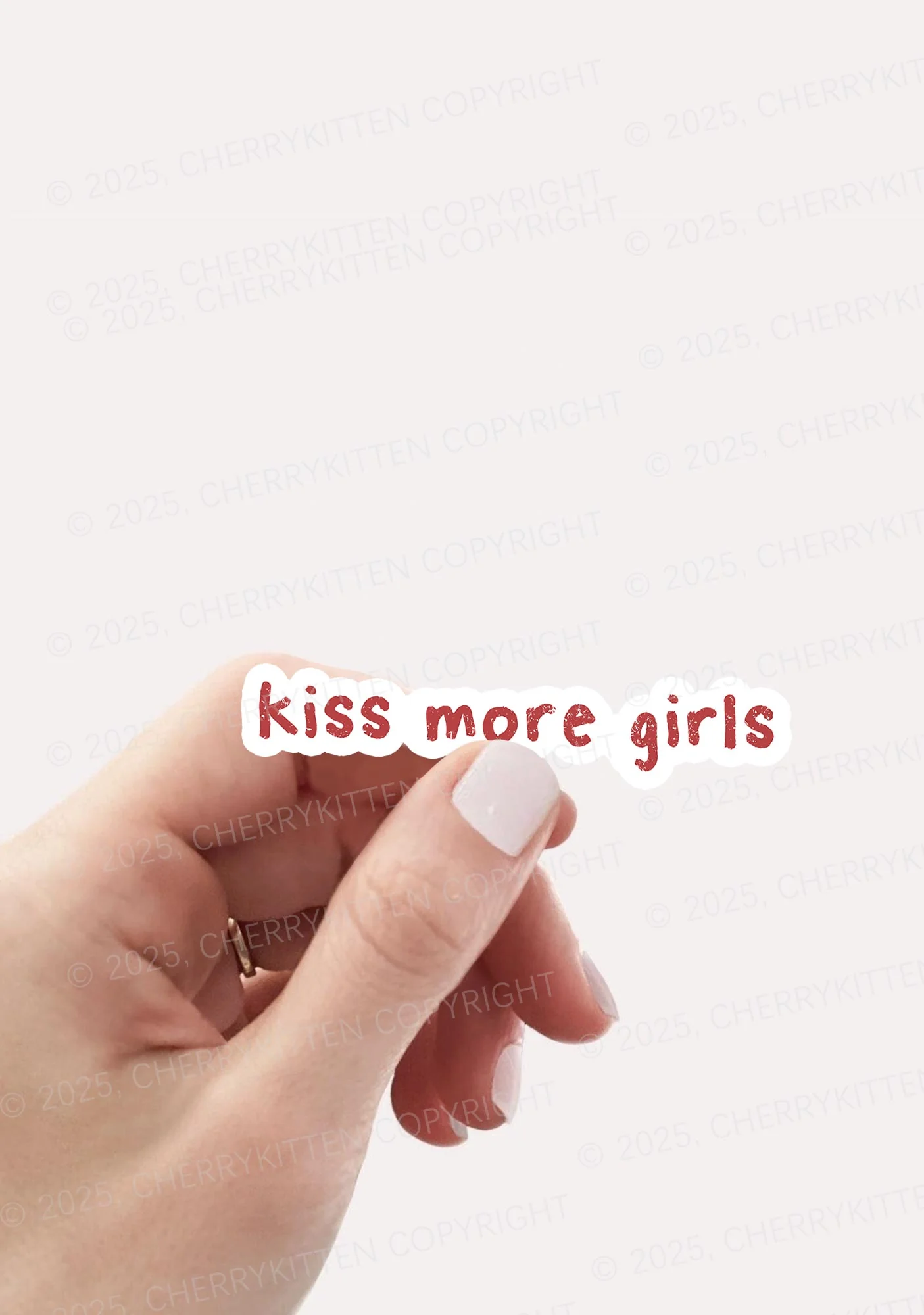 Kiss More Girls Pride 1Pc Y2K Sticker Cherrykitten - Image 2