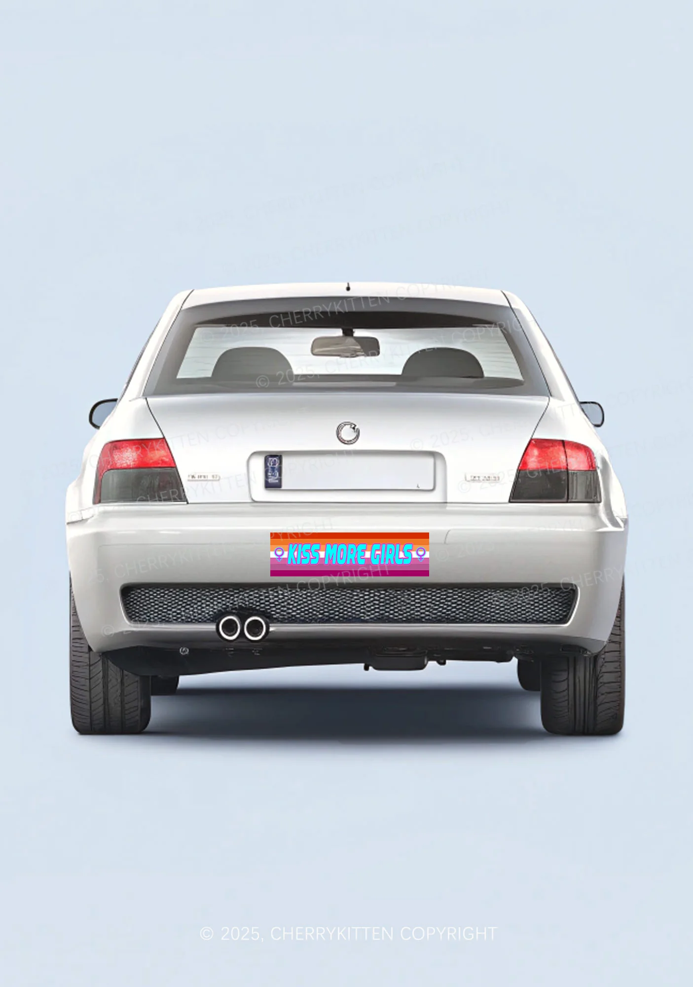 Kiss More Girls Pride Y2K Car Bumper Magnet Cherrykitten - Image 2