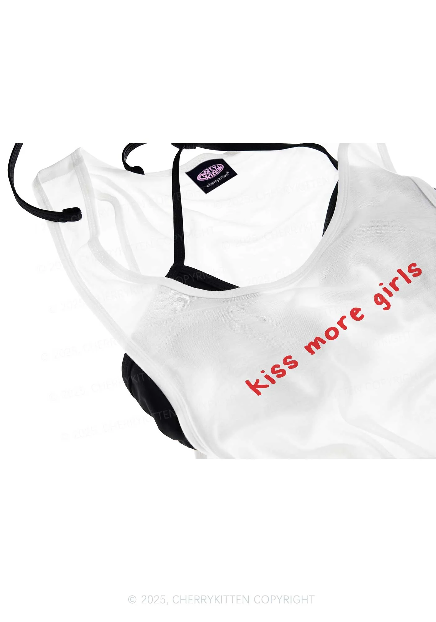 Kiss More Girls Pride Y2K Sheer Boyfriend Tank Cherrykitten - Image 4