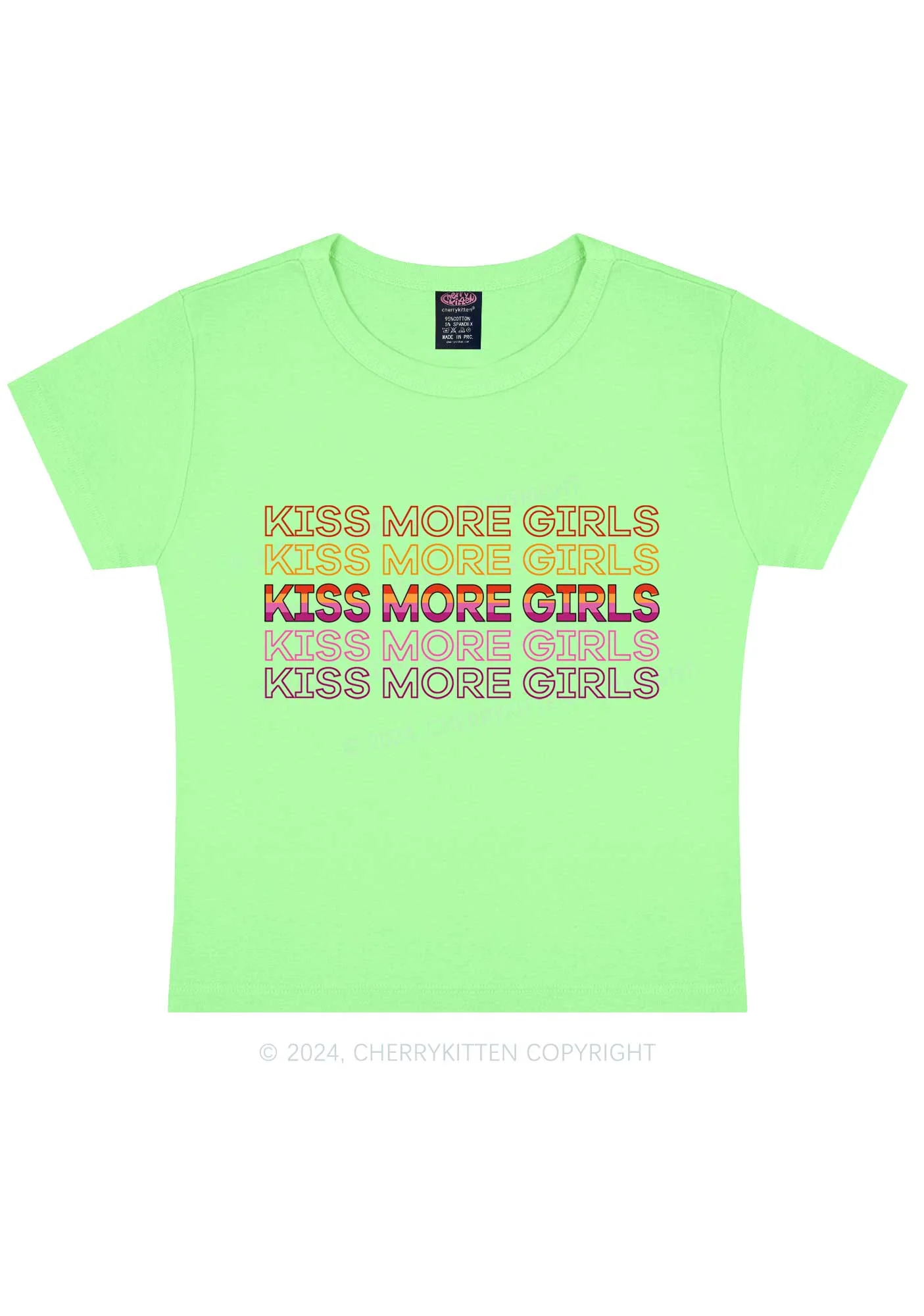 Kiss More Girls Y2K Baby Tee Cherrykitten - Image 11