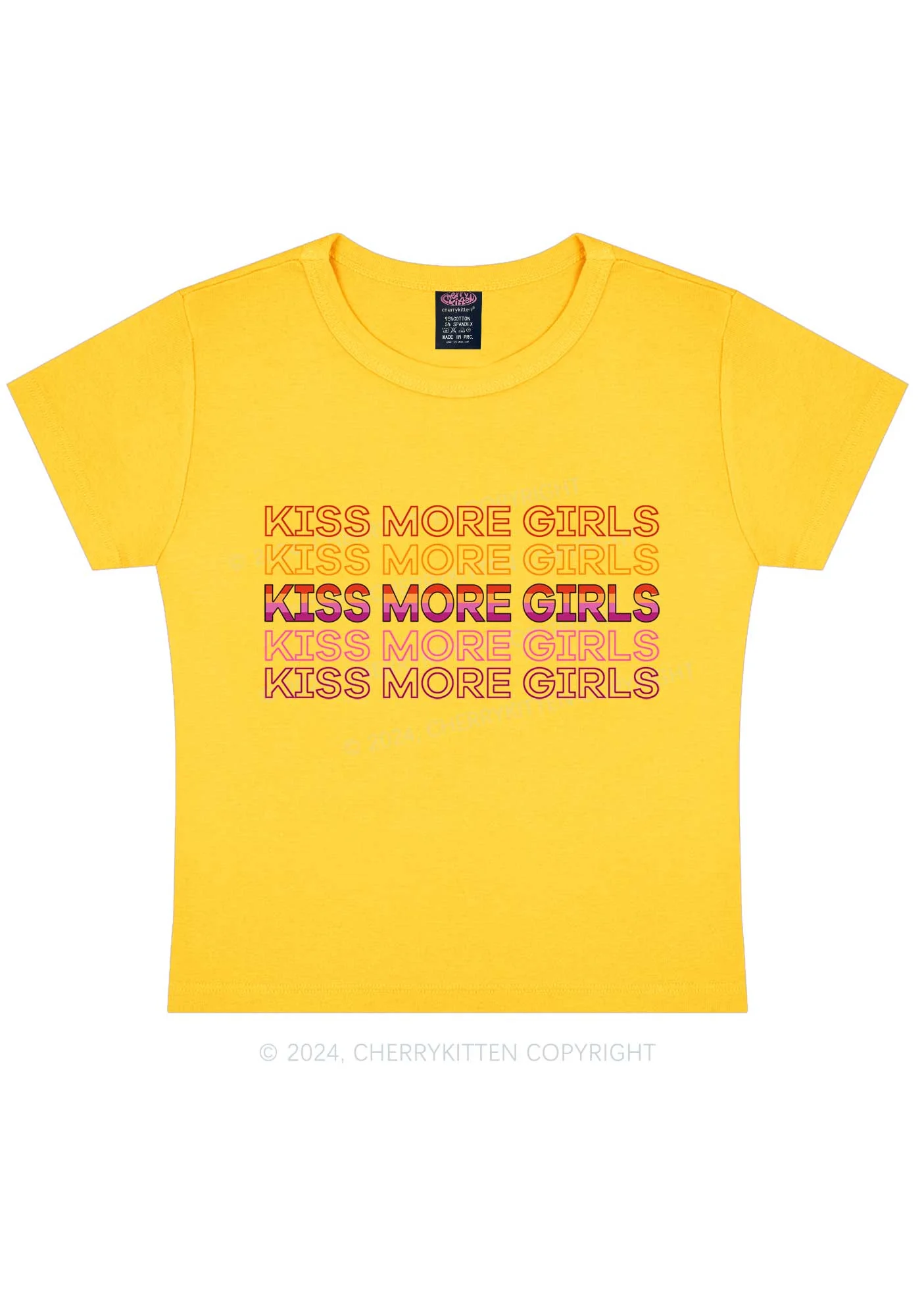Kiss More Girls Y2K Baby Tee Cherrykitten - Image 8