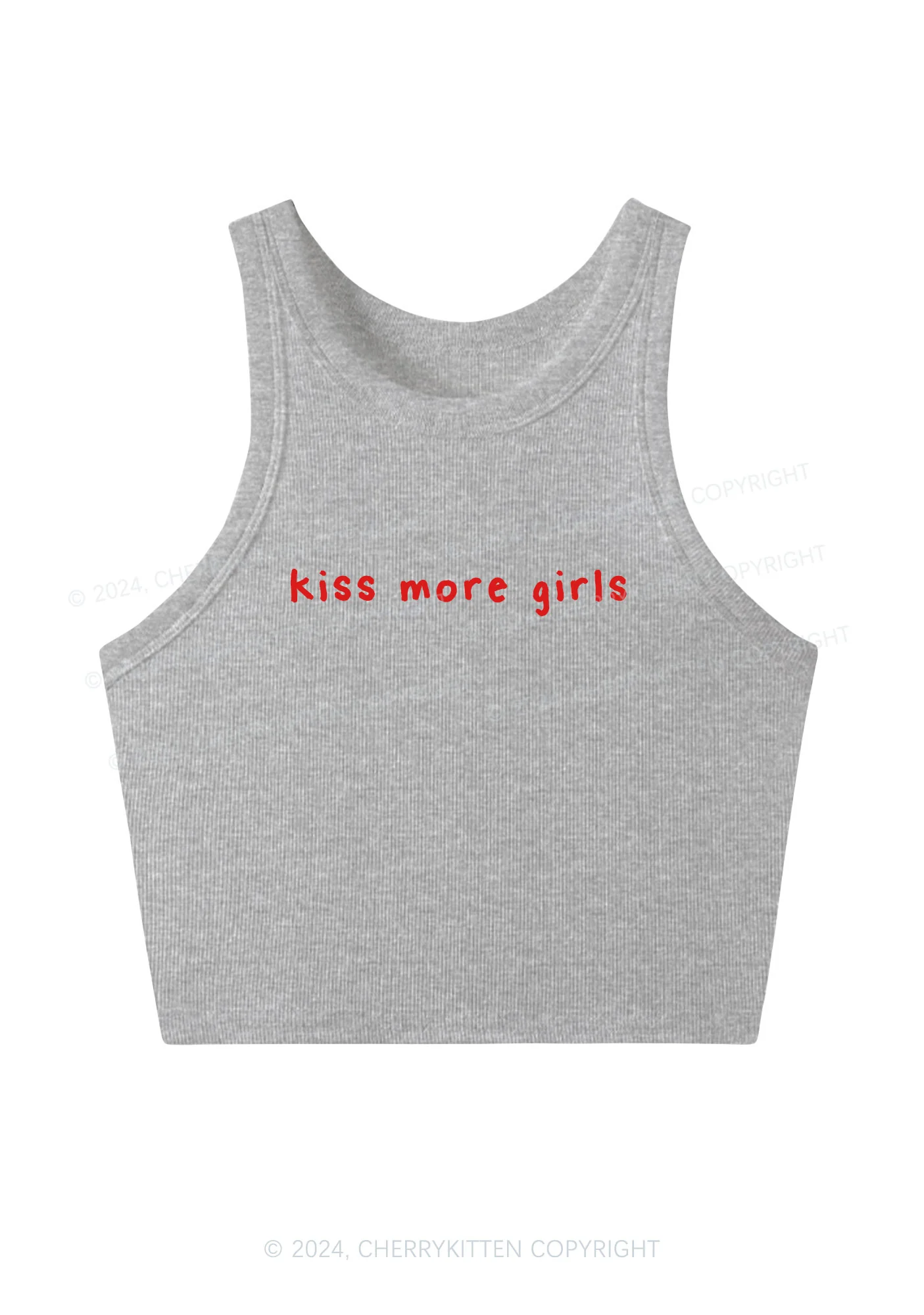 Kiss More Girls Y2K Crop Tank Top Cherrykitten - Image 7