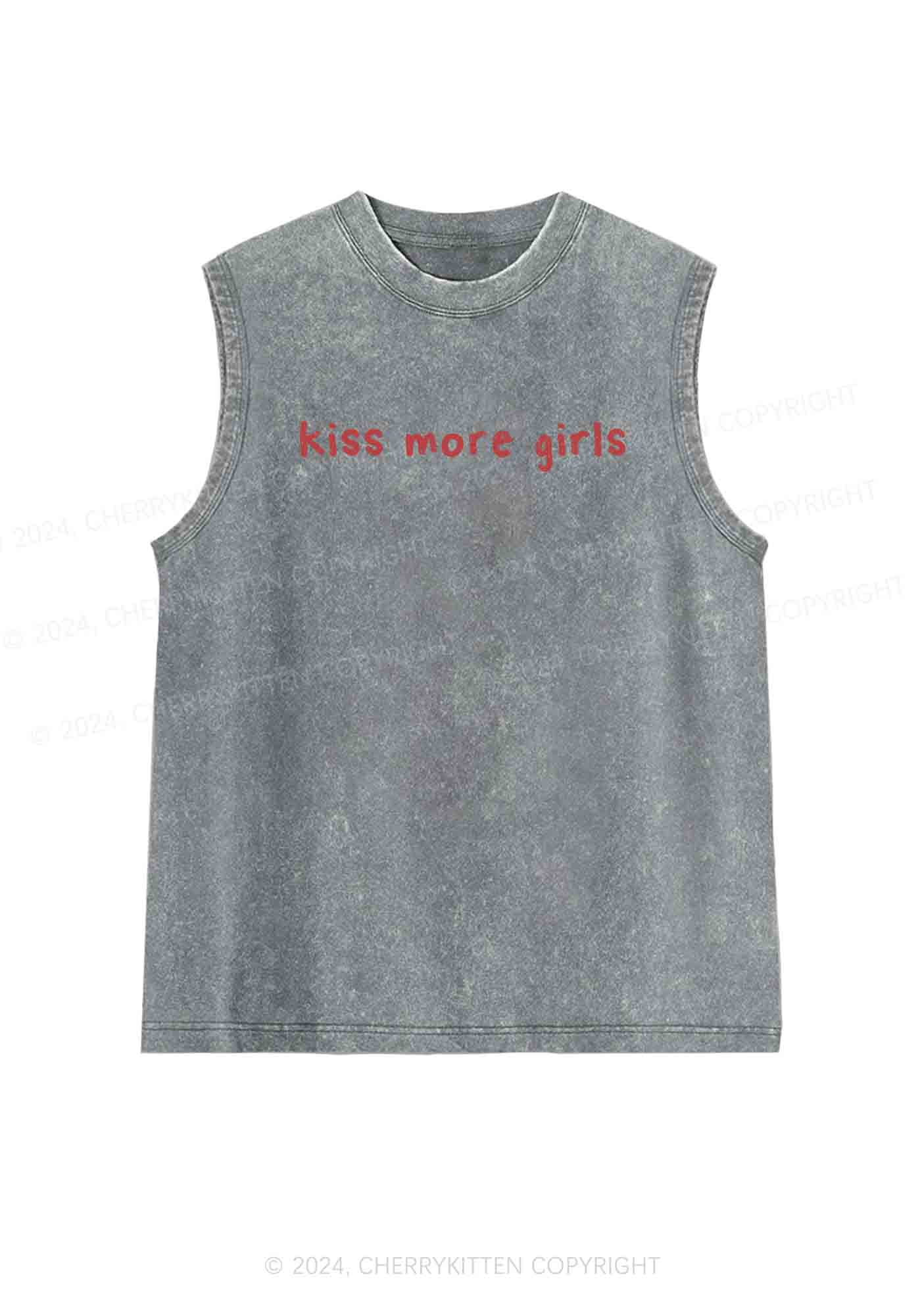 Kiss More Girls Y2K Washed Tank Cherrykitten - Image 6