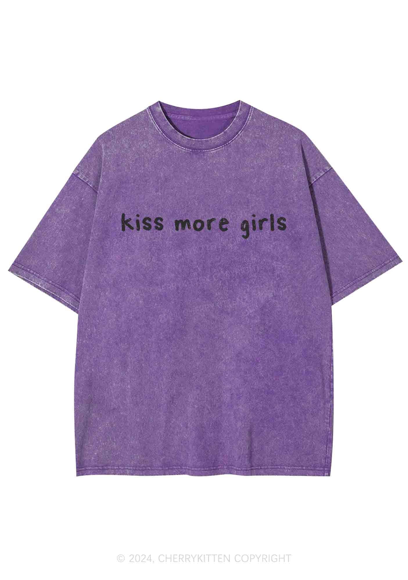 Kiss More Girls Y2K Washed Tee Cherrykitten - Image 5