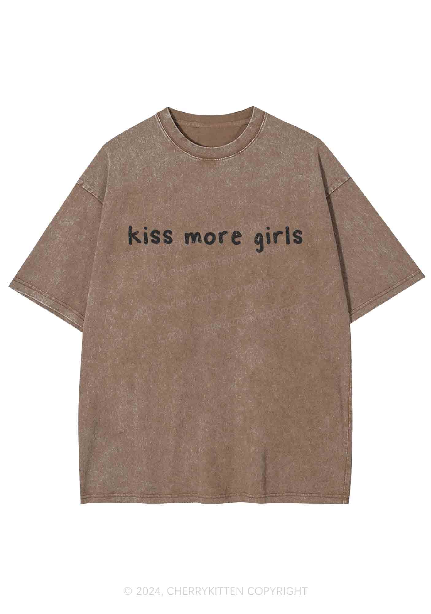 Kiss More Girls Y2K Washed Tee Cherrykitten - Image 6