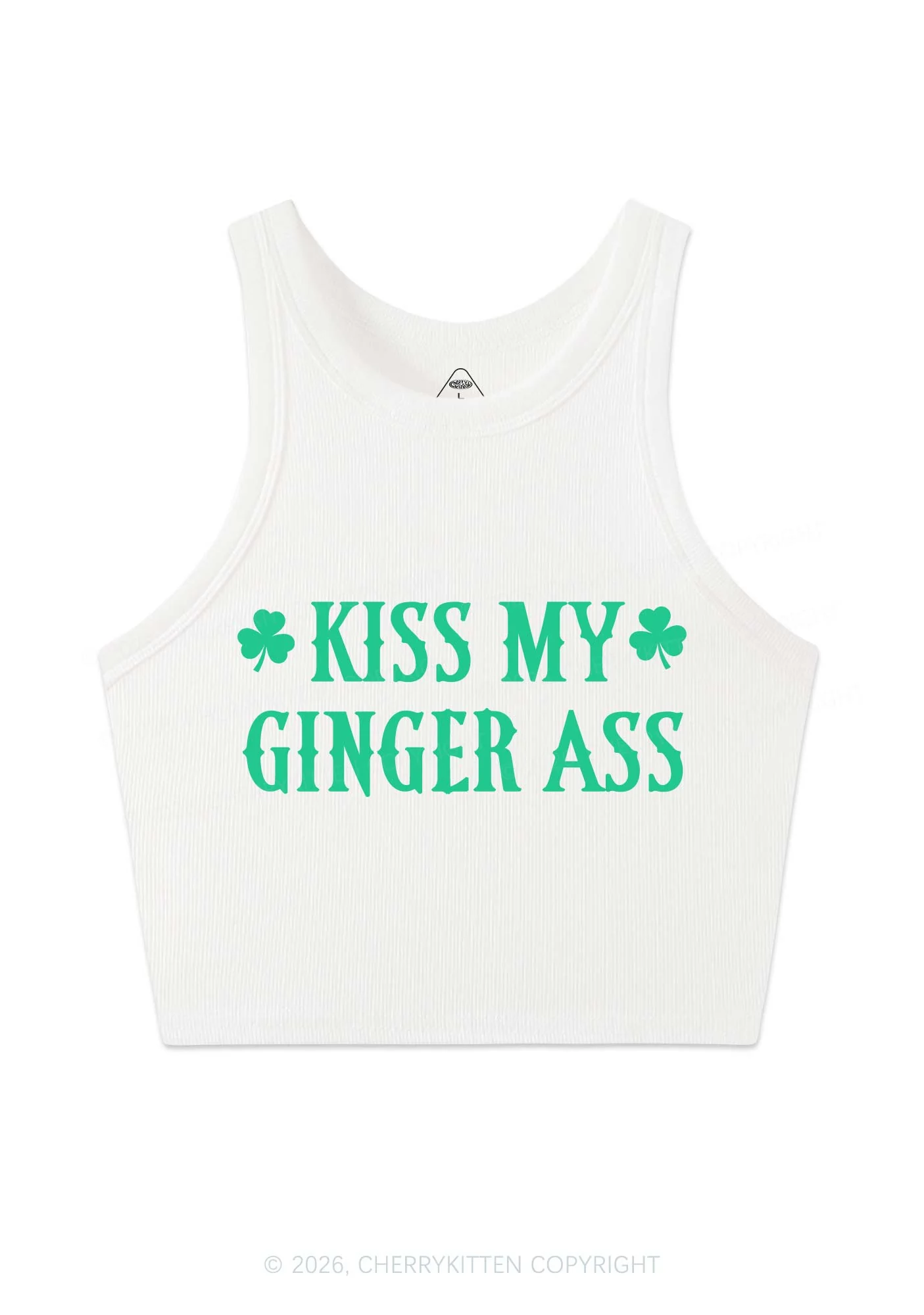Kiss My Ginger Axx St Patricks Y2K Crop Tank Top Cherrykitten - Image 4