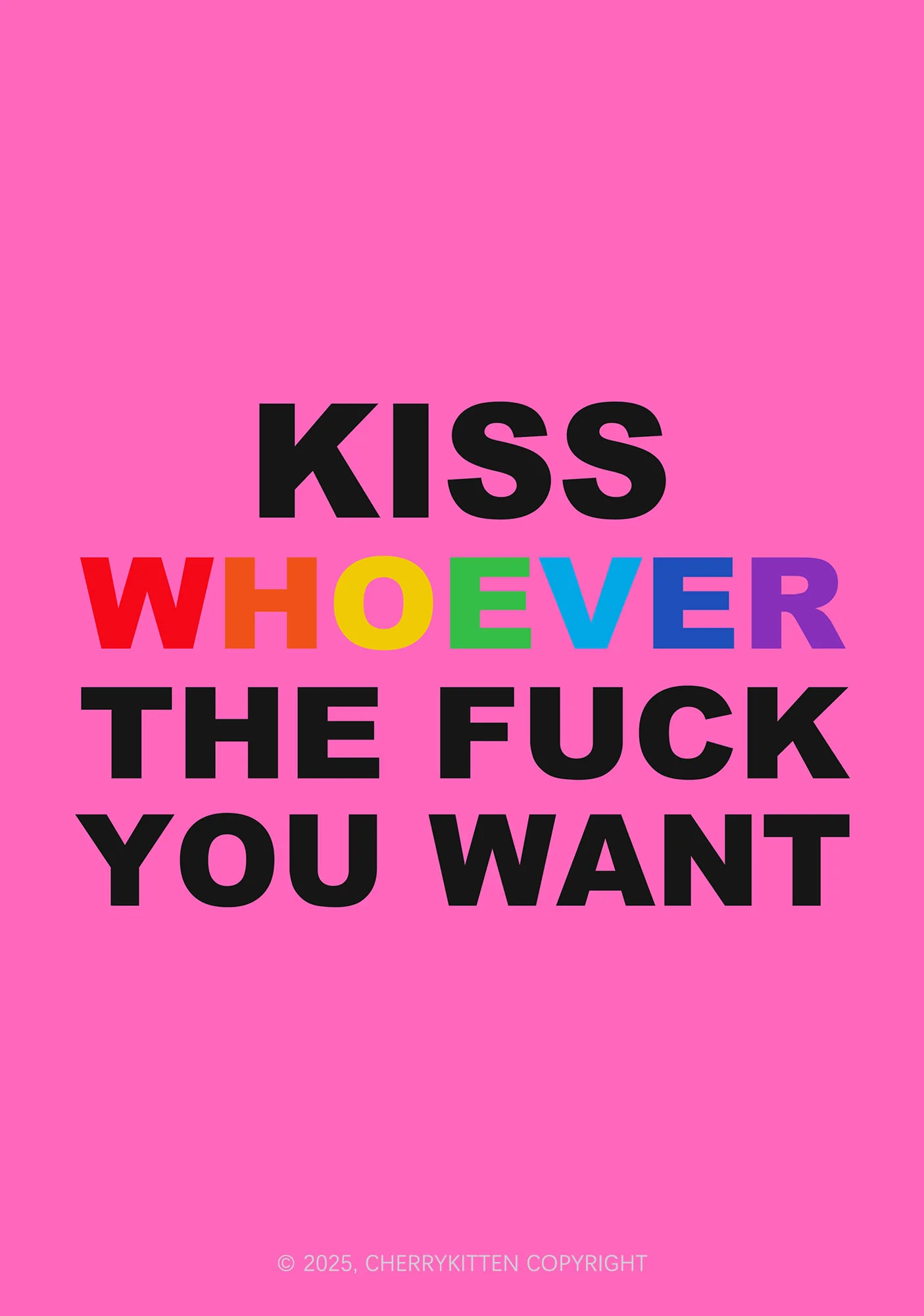 Kiss Whoever You Want Pride 1Pc Y2K Pin Badge Cherrykitten - Image 2