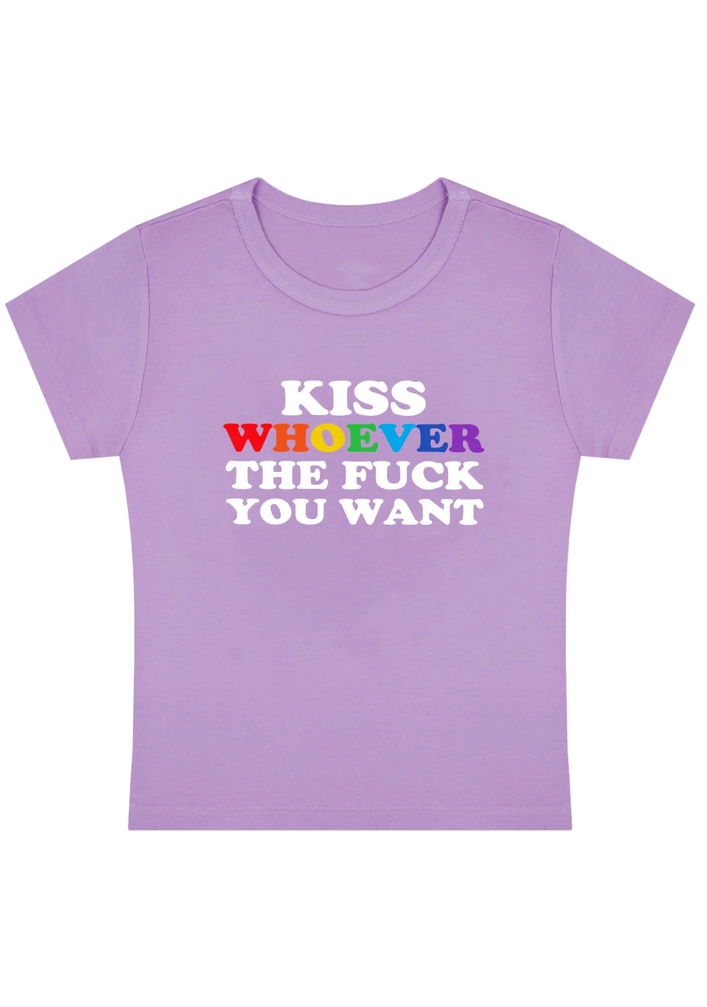 Kiss Whoever You Want Y2K Baby Tee - Image 3