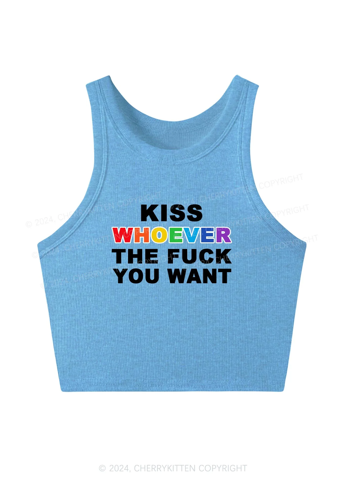 Kiss Whoever You Want Y2K Crop Tank Top Cherrykitten - Image 4