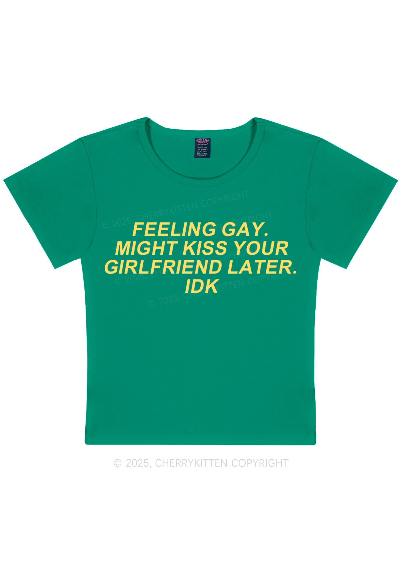 Kiss Your GF Later Pride Y2K Baby Tee Cherrykitten - Image 12