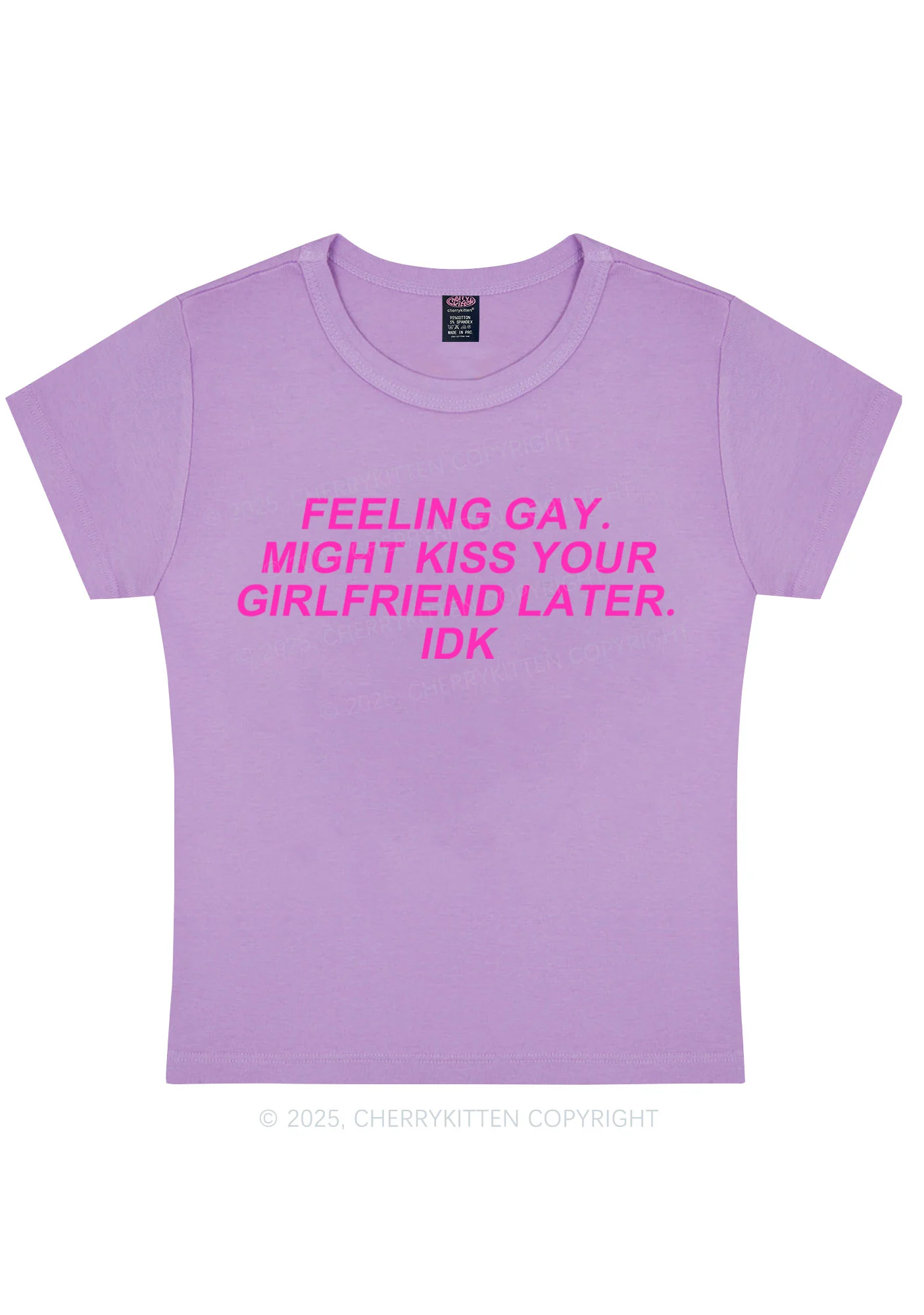 Kiss Your GF Later Pride Y2K Baby Tee Cherrykitten - Image 6