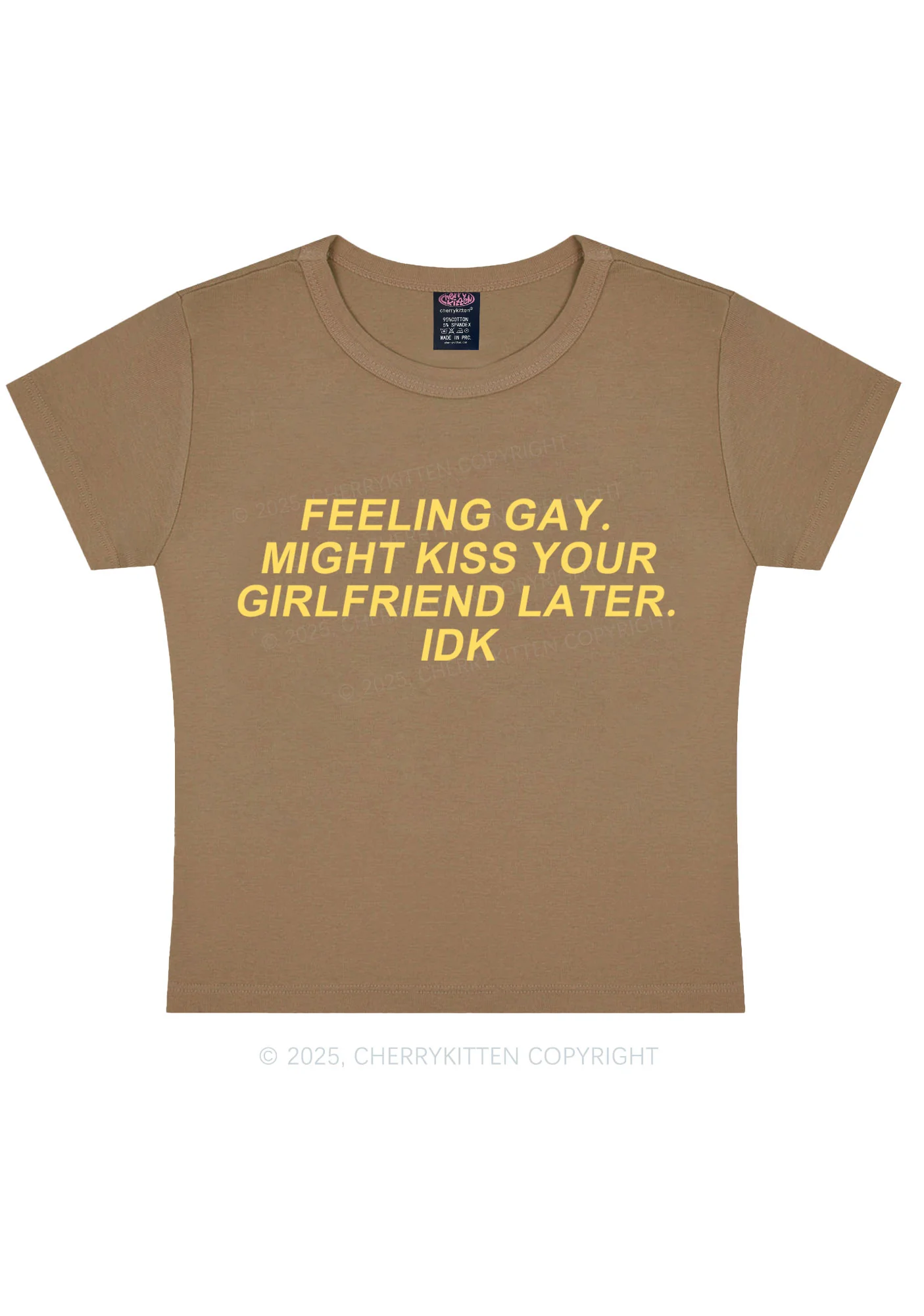 Kiss Your GF Later Pride Y2K Baby Tee Cherrykitten - Image 9