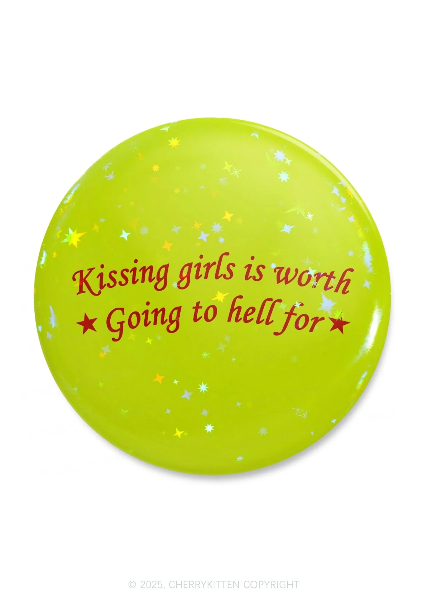 Kissing Girls is Worth Pride 1Pc Y2K Pin Badge Cherrykitten - Image 3