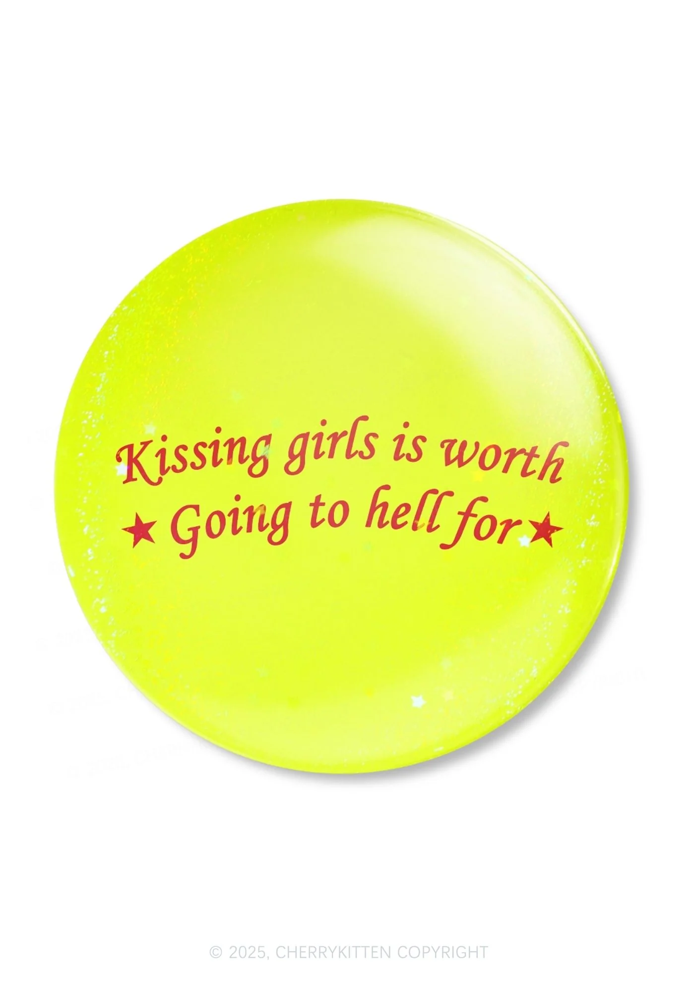 Kissing Girls is Worth Pride 1Pc Y2K Pin Badge Cherrykitten - Image 4
