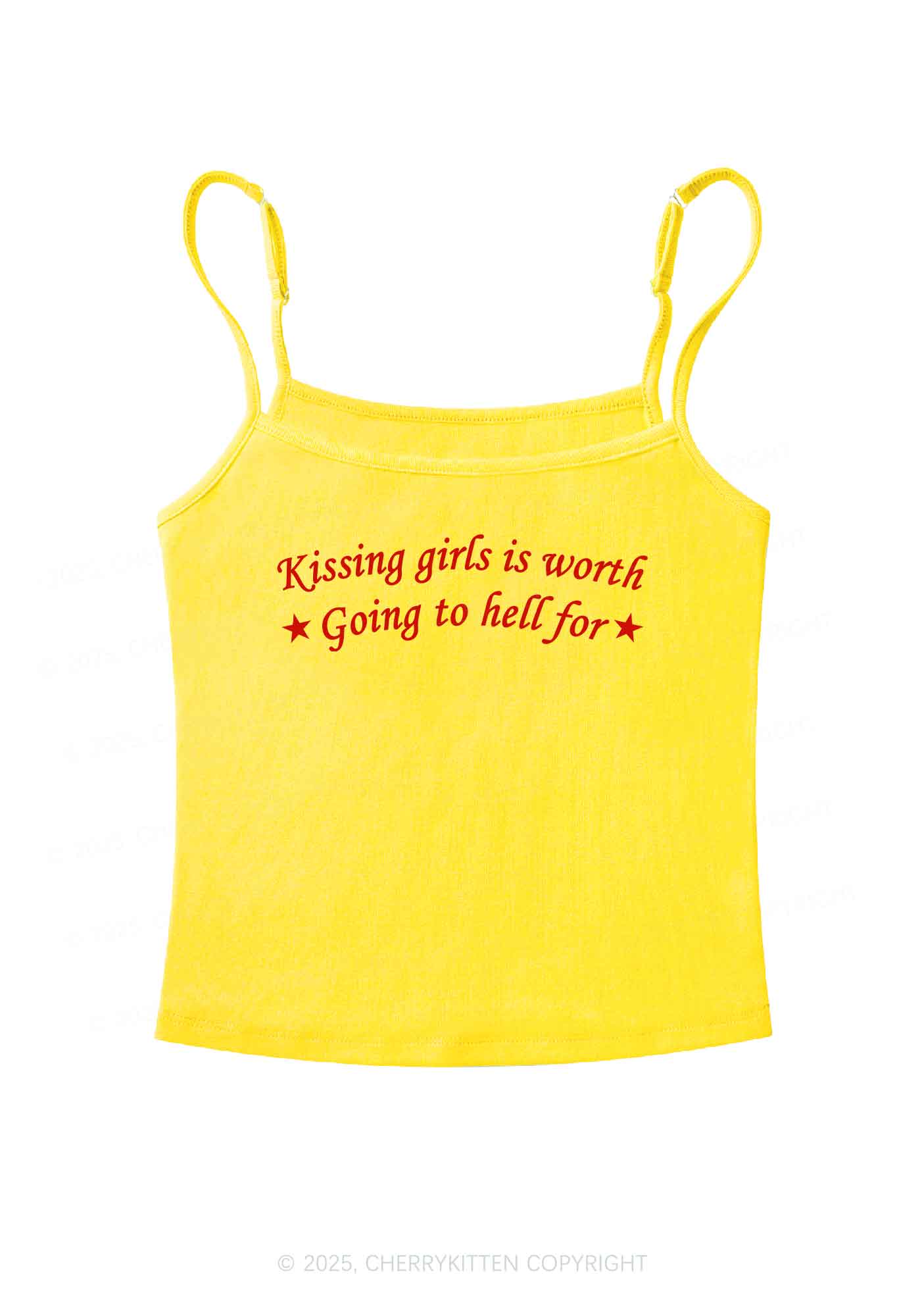 Kissing Girls is Worth Pride Y2K Spaghetti Strap Cami Cherrykitten - Image 7