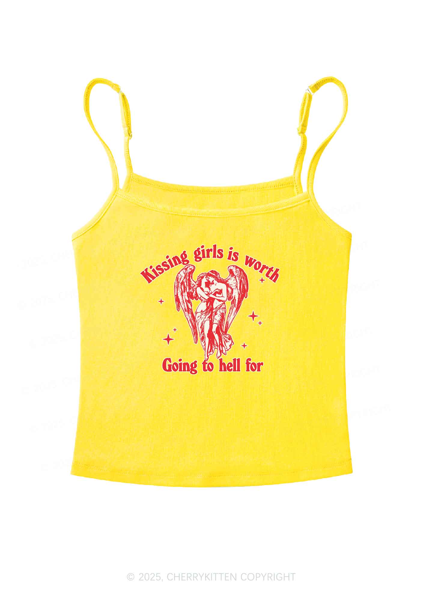 Kissing Girls To Hell Pride Y2K Spaghetti Strap Cami Cherrykitten - Image 5