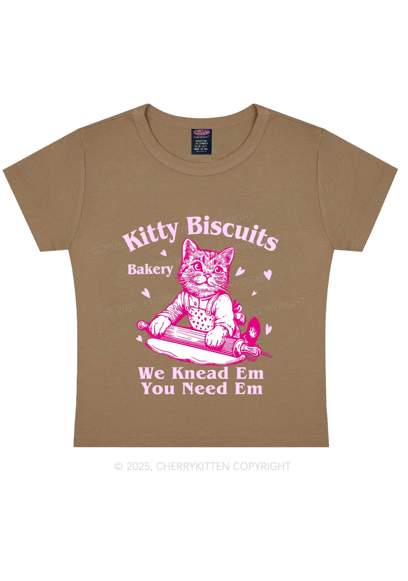 Kitten Biscuits Bakery Valentine's Day Y2K Baby Tee Cherrykitten - Image 10