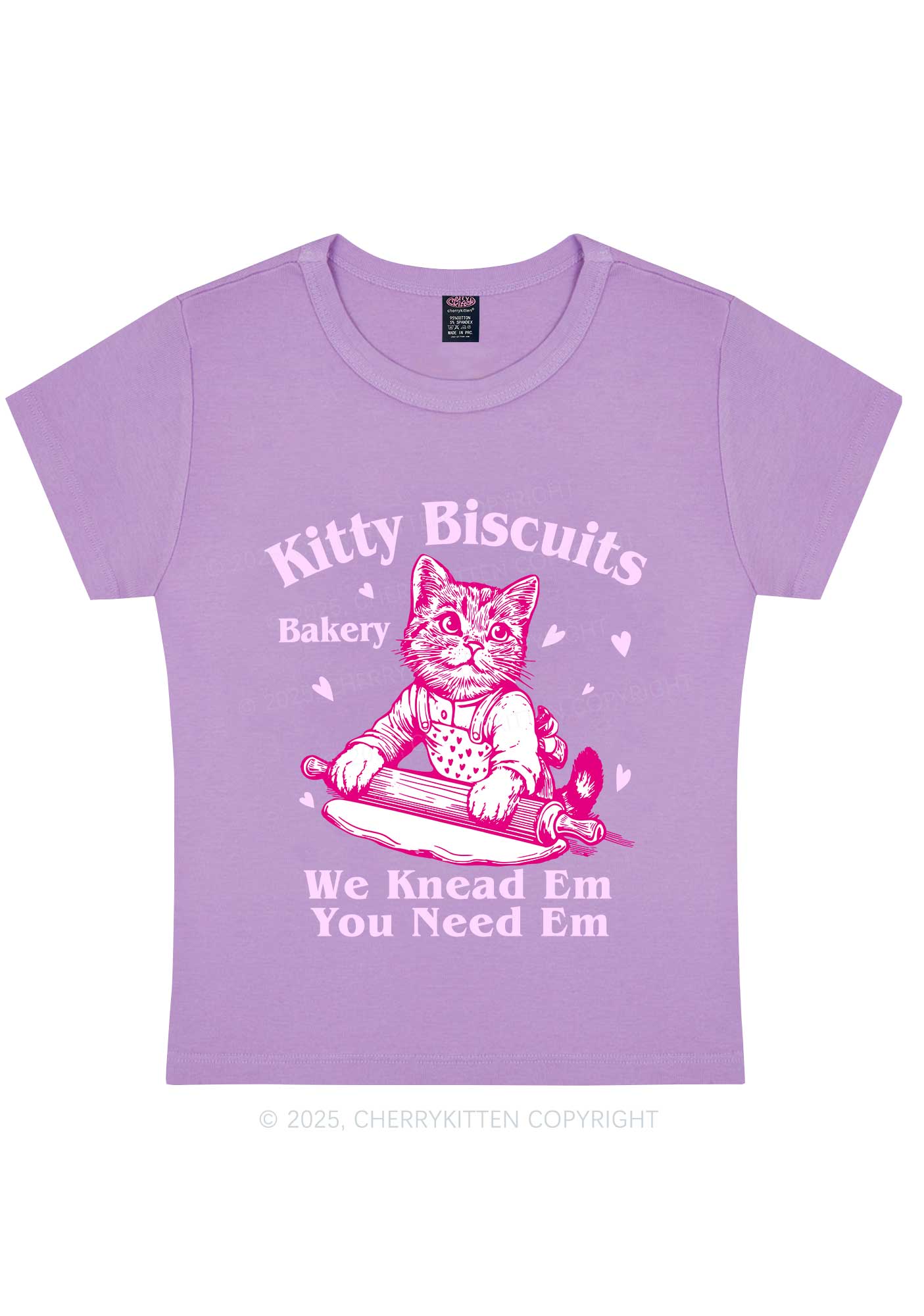 Kitten Biscuits Bakery Valentine's Day Y2K Baby Tee Cherrykitten - Image 7