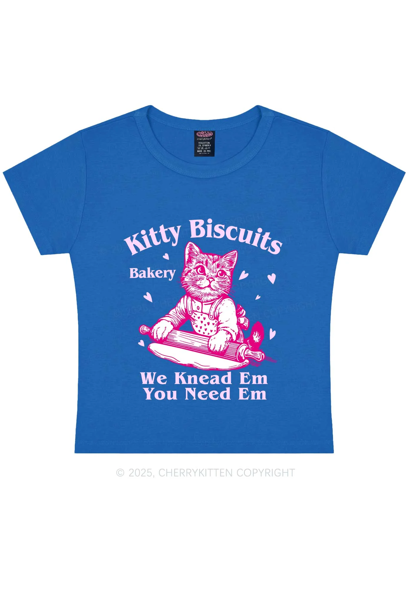 Kitten Biscuits Bakery Valentine's Day Y2K Baby Tee Cherrykitten - Image 9