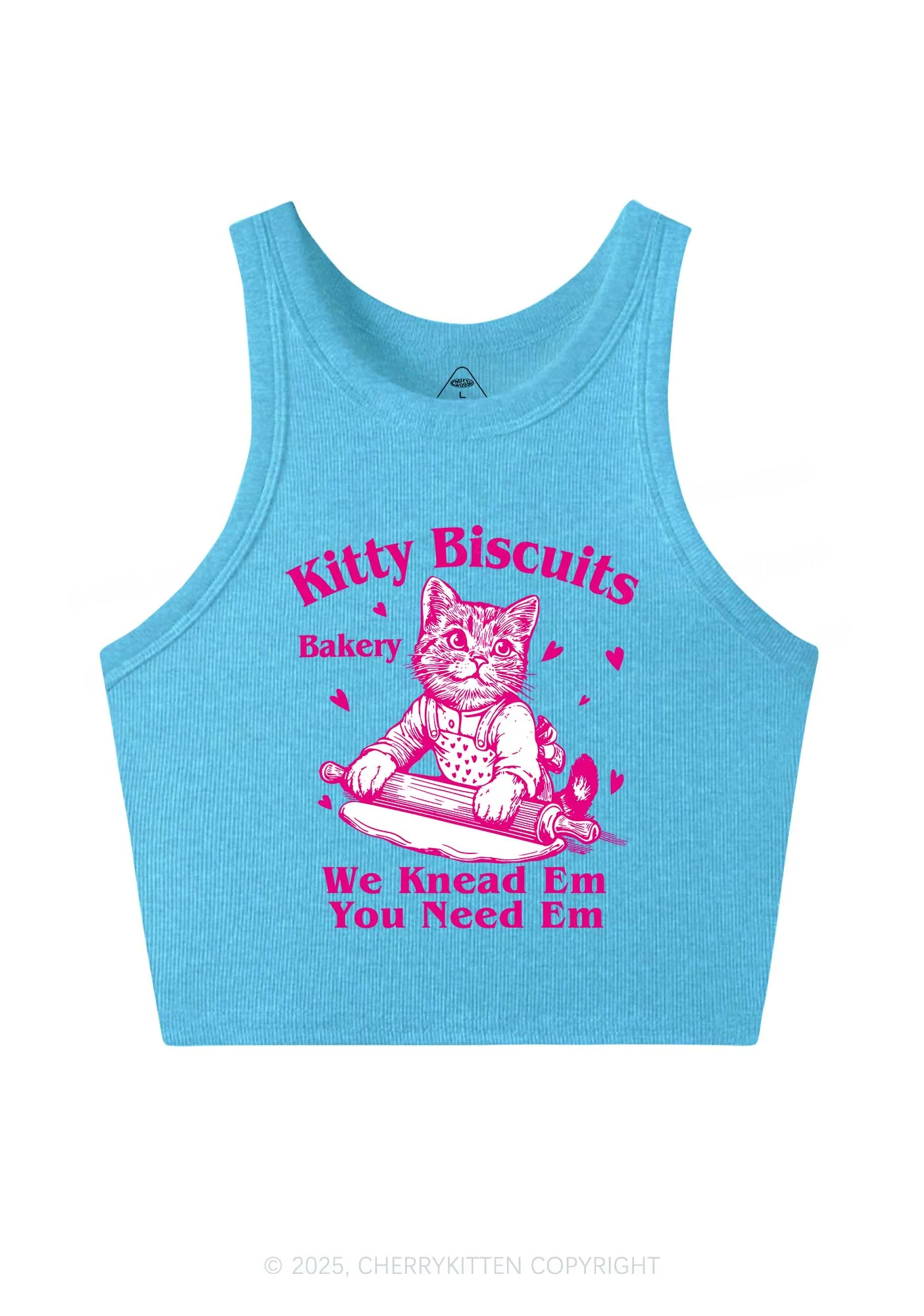 Kitten Biscuits Bakery Valentine's Day Y2K Crop Tank Top Cherrykitten - Image 4