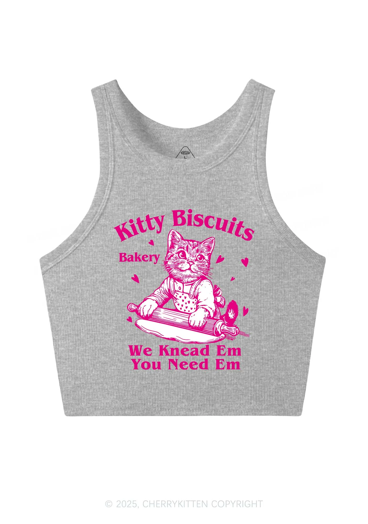 Kitten Biscuits Bakery Valentine's Day Y2K Crop Tank Top Cherrykitten - Image 5