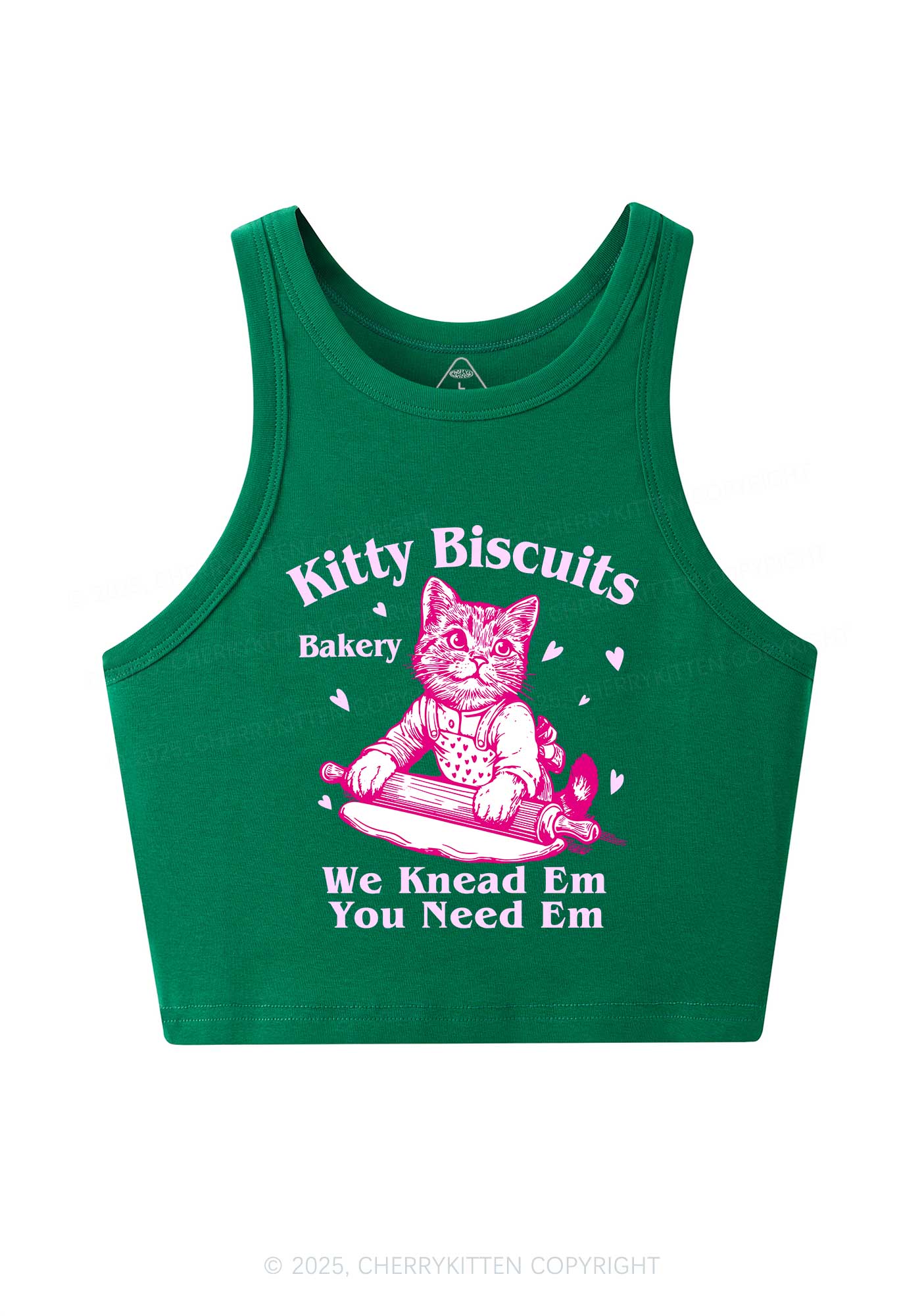 Kitten Biscuits Bakery Valentine's Day Y2K Crop Tank Top Cherrykitten - Image 6