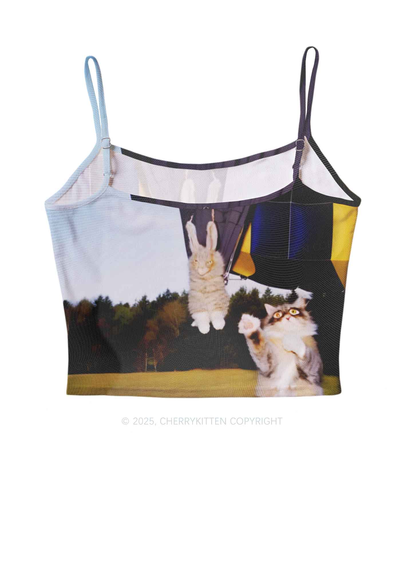 Kitten Camping Y2K Mesh Cami Tank Cherrykitten - Image 2