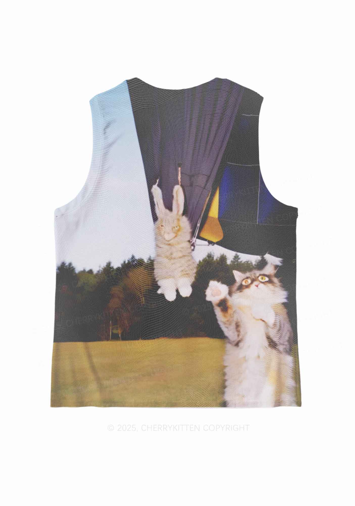 Kitten Camping Y2K Mesh Muscle Tank Cherrykitten - Image 3