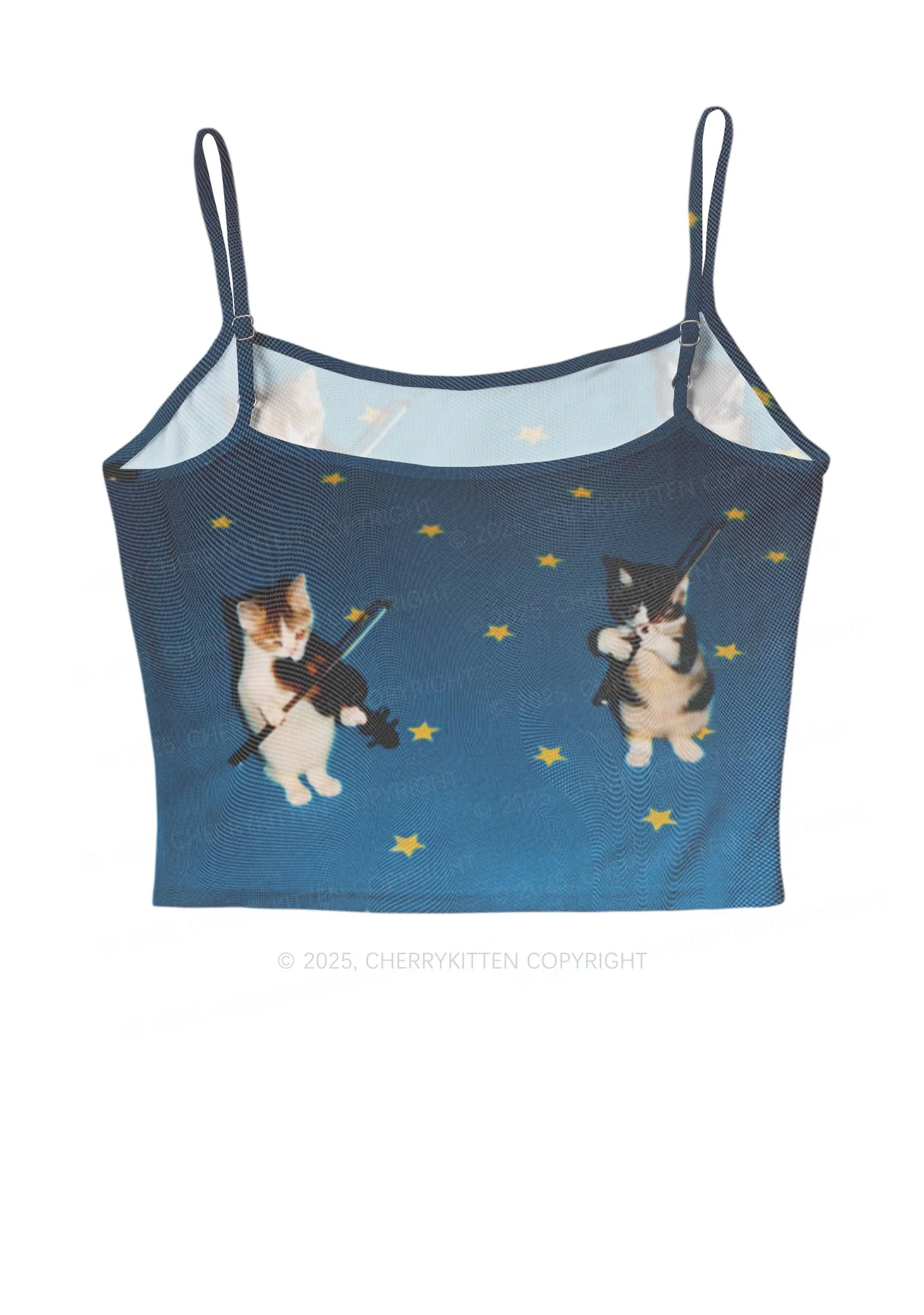Kitten Violinist Y2K Mesh Cami Tank Cherrykitten - Image 3