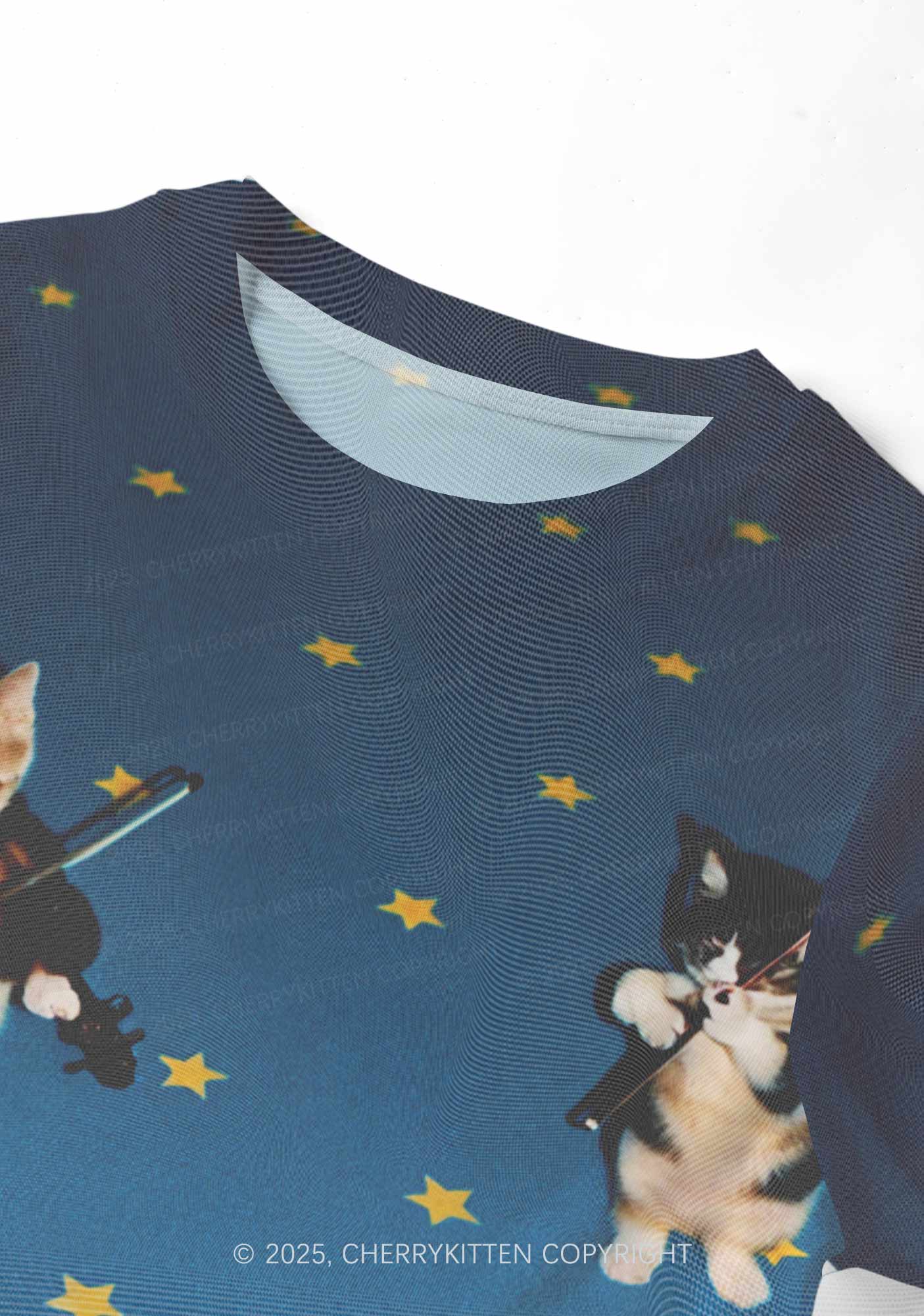 Kitten Violinist Y2K Mesh Crop Top Cherrykitten - Image 3