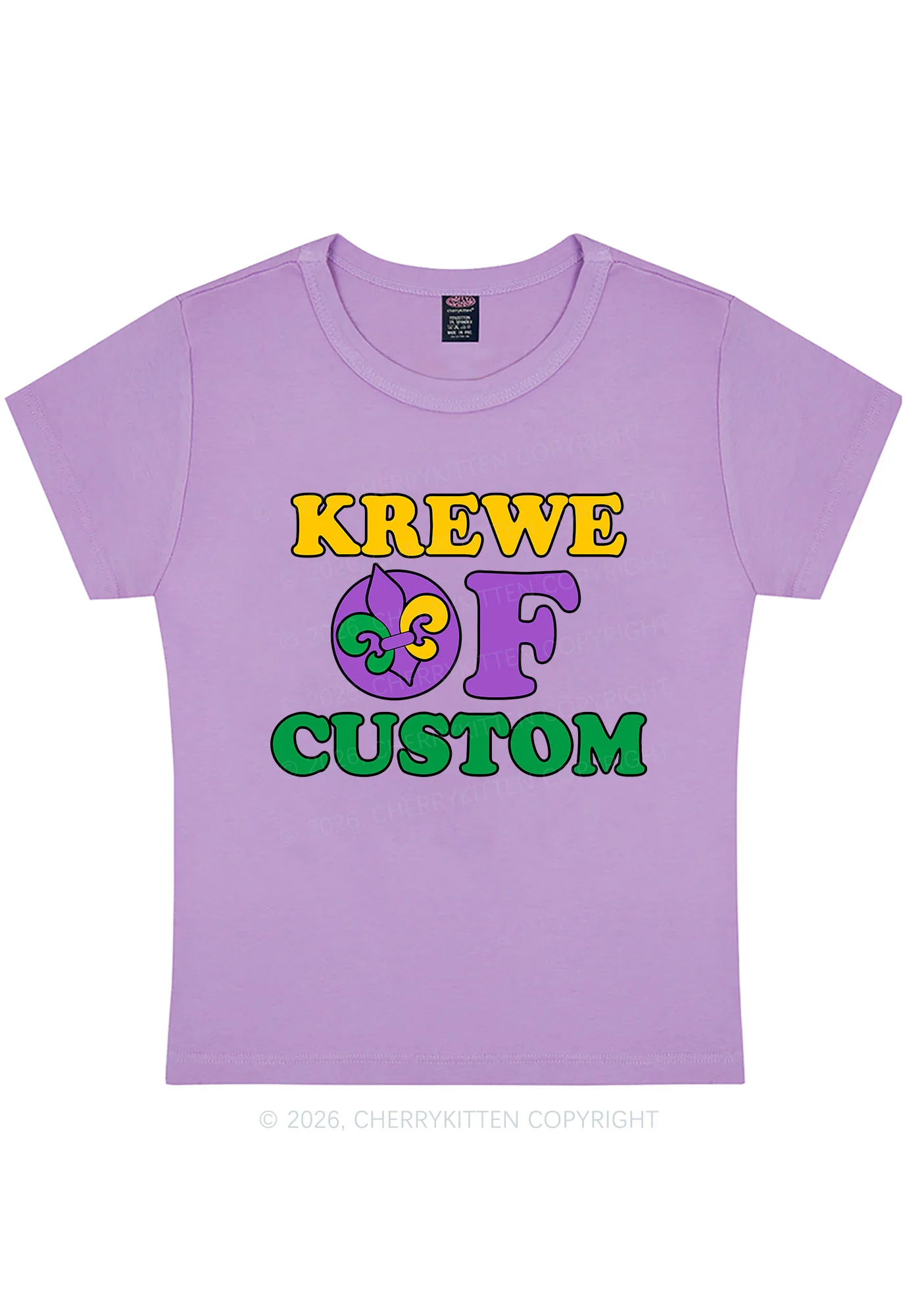 Krewe Of Custom Y2K Baby Tee Cherrykitten - Image 4